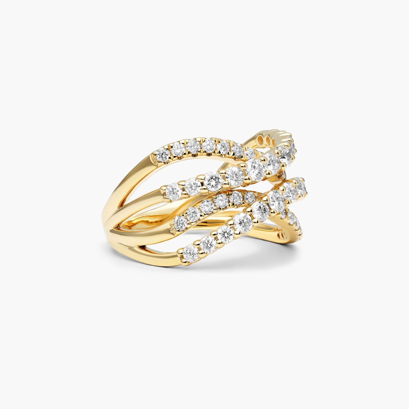Tidal Wave Lab-Grown Diamond Ring In 14K Yellow Gold