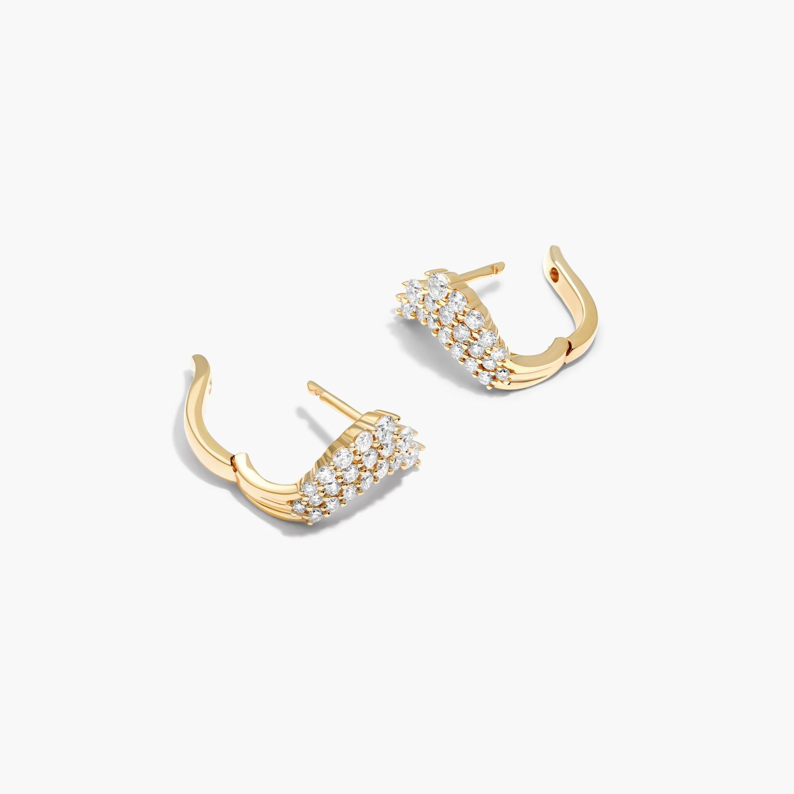 Tidal Wave Hoop Earrings With Lab-Grown Diamonds In 14K Yellow Gold