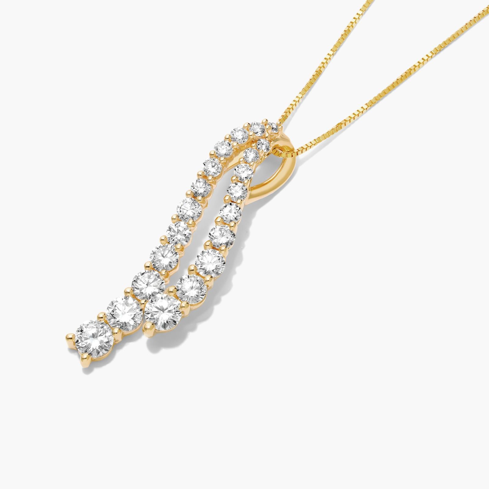 Tidal Wave Lab-Grown Diamond Drop Pendant In 14K Yellow Gold