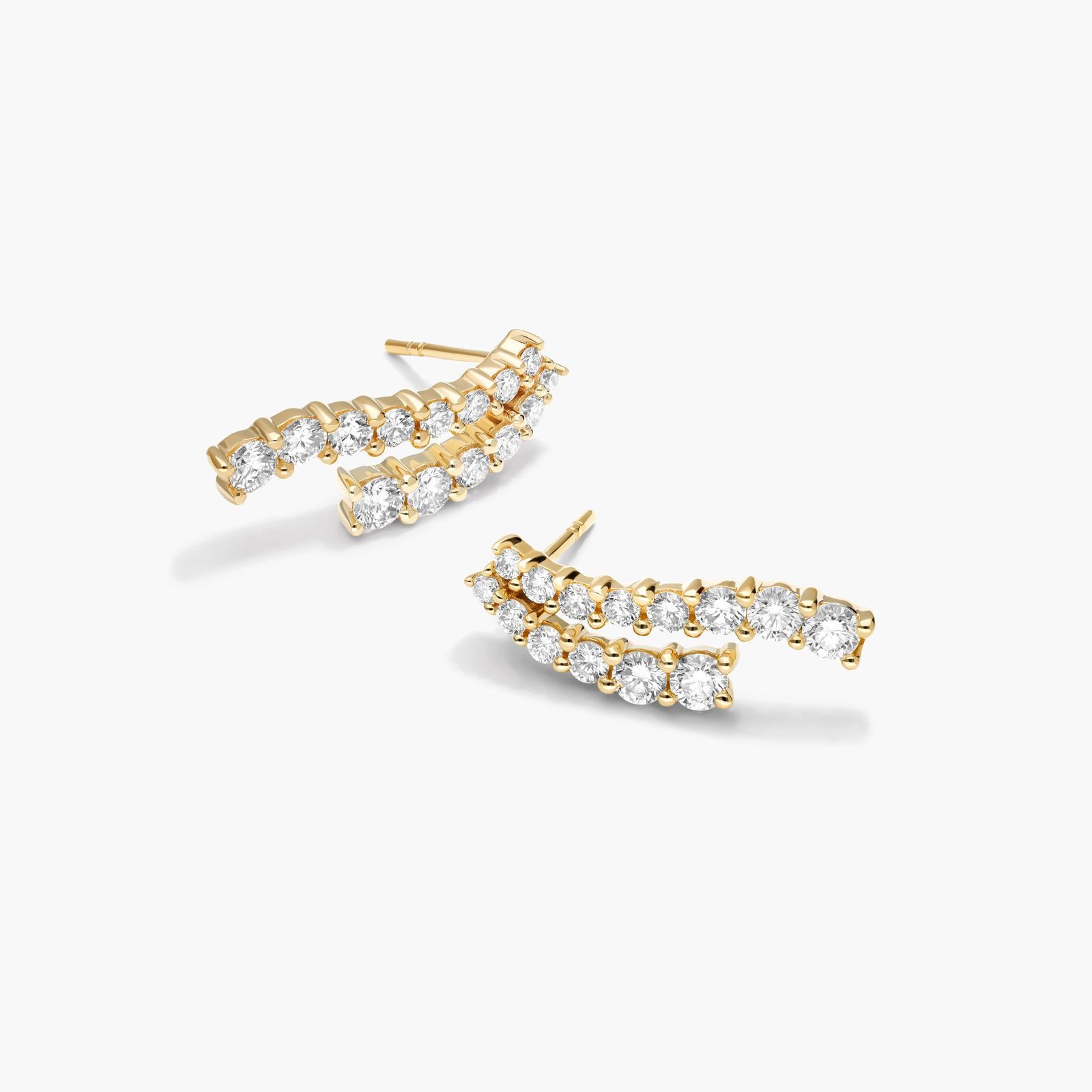 Tidal Wave Drop Lab-Grown Diamond Stud Earrings In 14K Yellow Gold