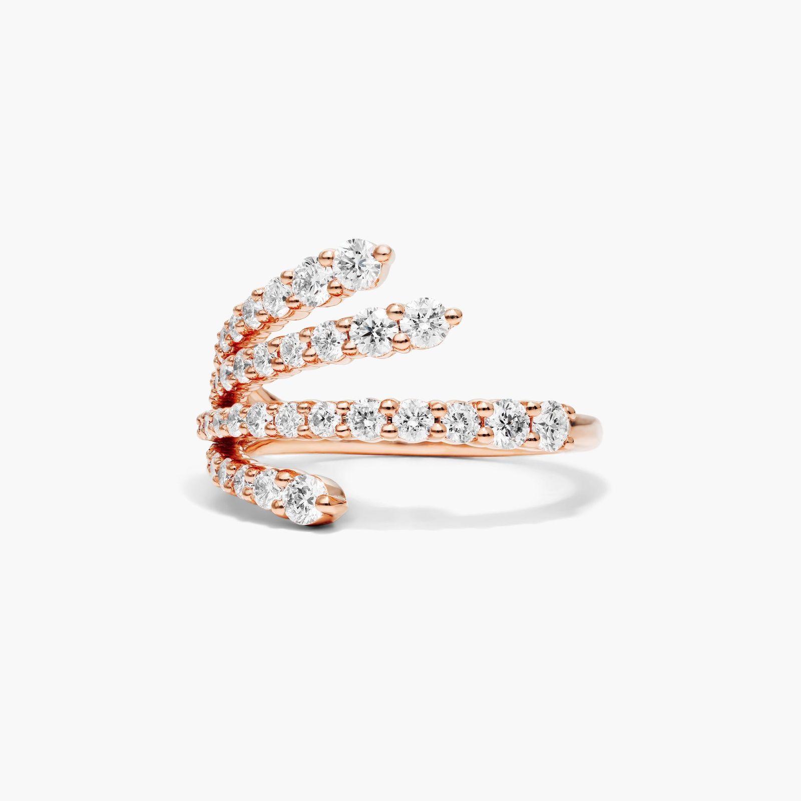 Multi-Row Lab-Grown Diamond Ring In 14K Rose Gold