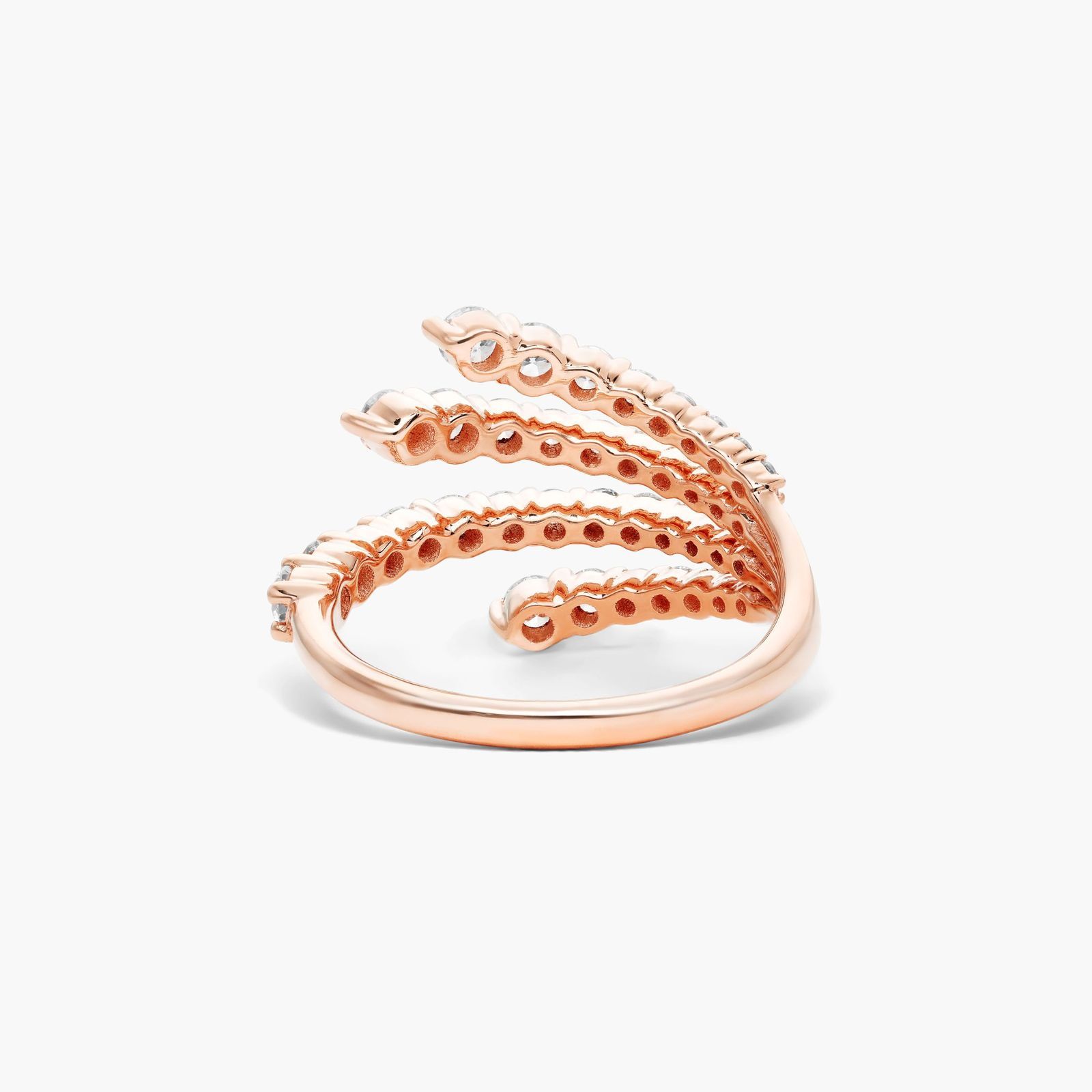 Multi-Row Lab-Grown Diamond Ring In 14K Rose Gold