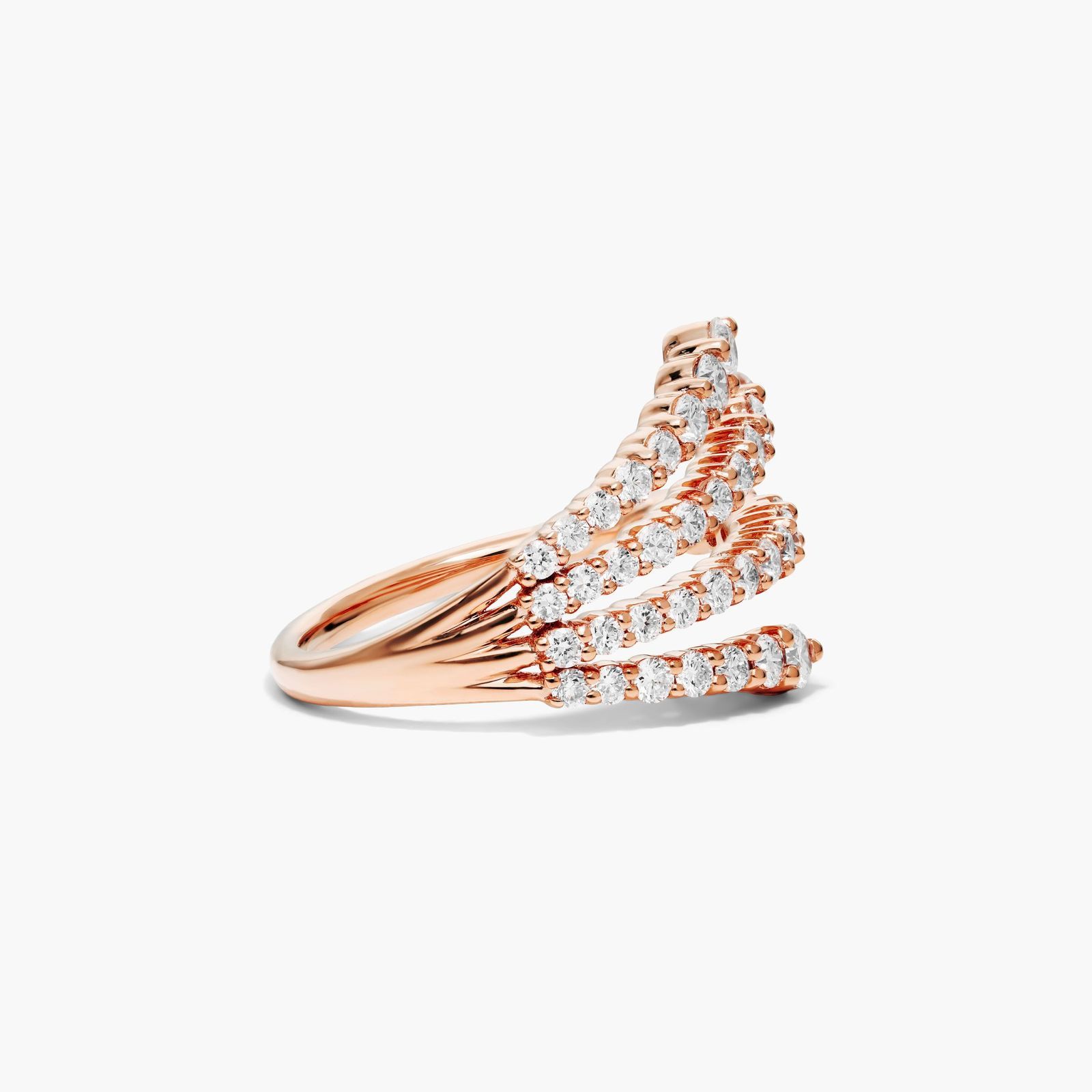 Multi-Row Lab-Grown Diamond Ring In 14K Rose Gold