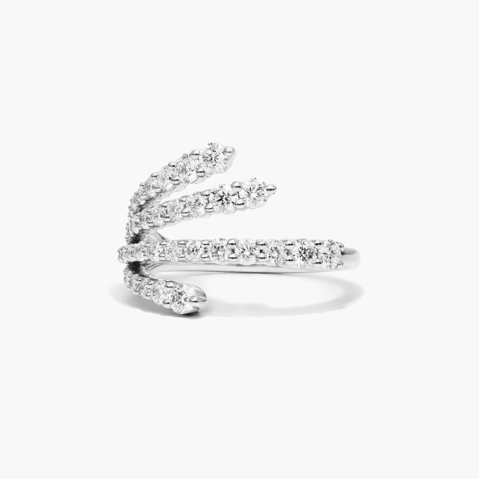 Multi-Row Lab-Grown Diamond Ring In 14K White Gold