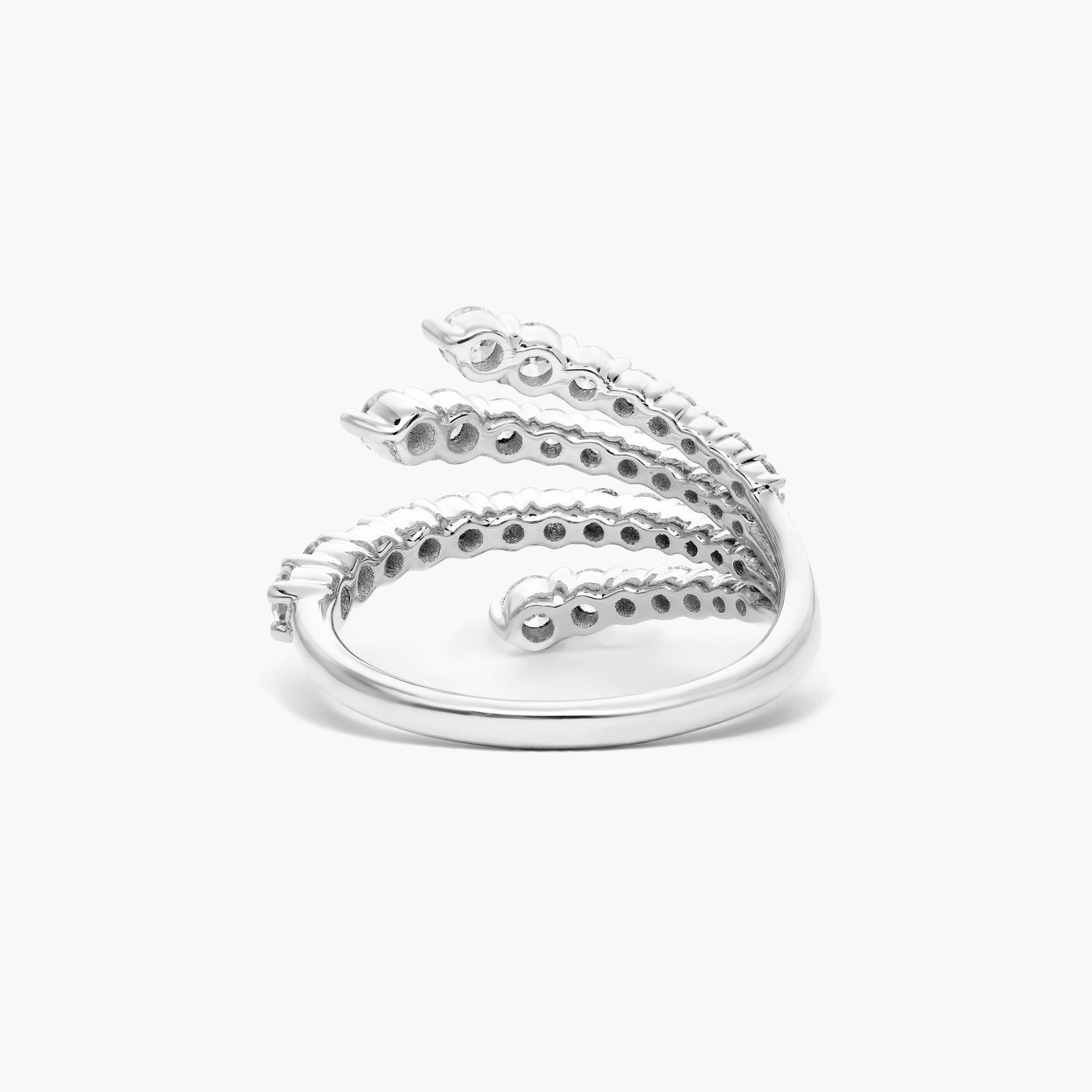 Multi-Row Lab-Grown Diamond Ring In 14K White Gold