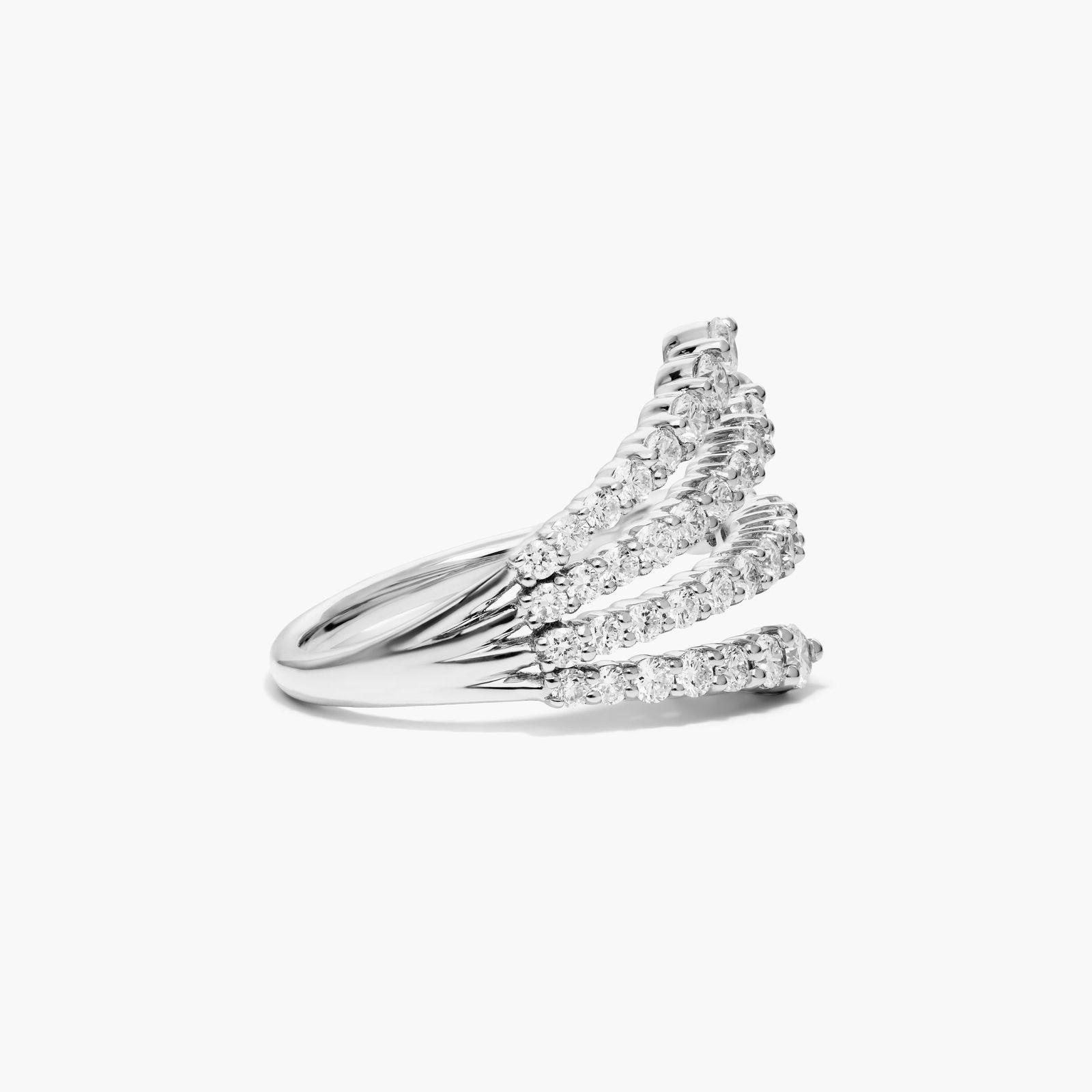 Multi-Row Lab-Grown Diamond Ring In 14K White Gold
