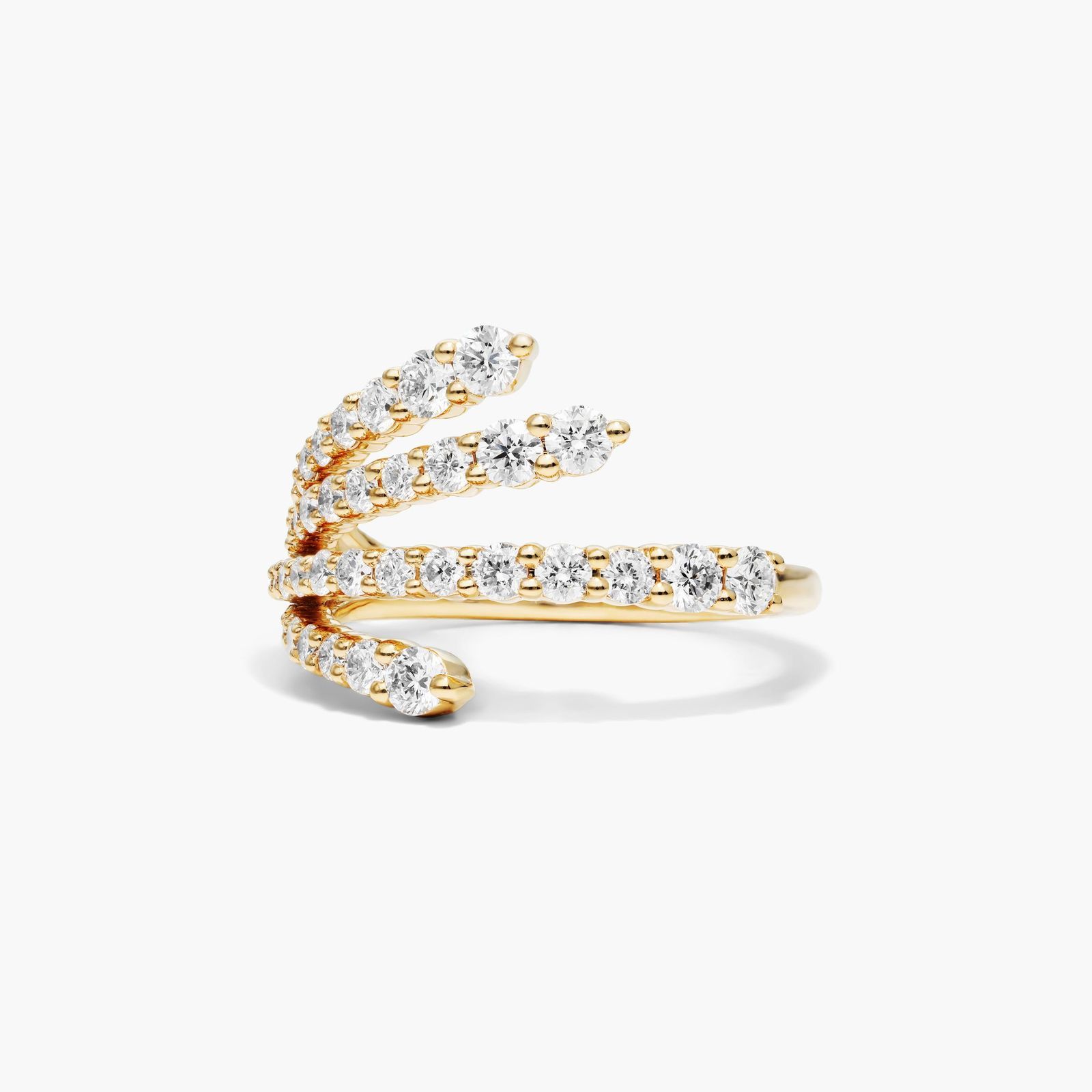 Multi-Row Lab-Grown Diamond Ring In 14K Yellow Gold