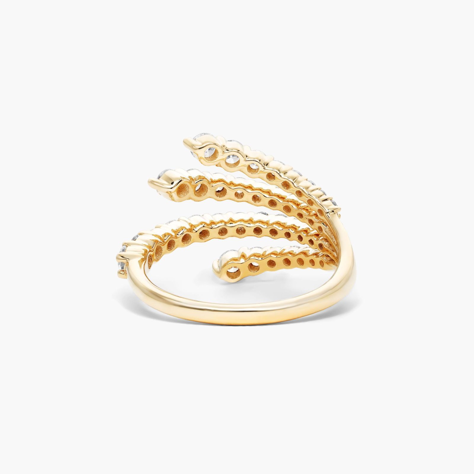 Multi-Row Lab-Grown Diamond Ring In 14K Yellow Gold
