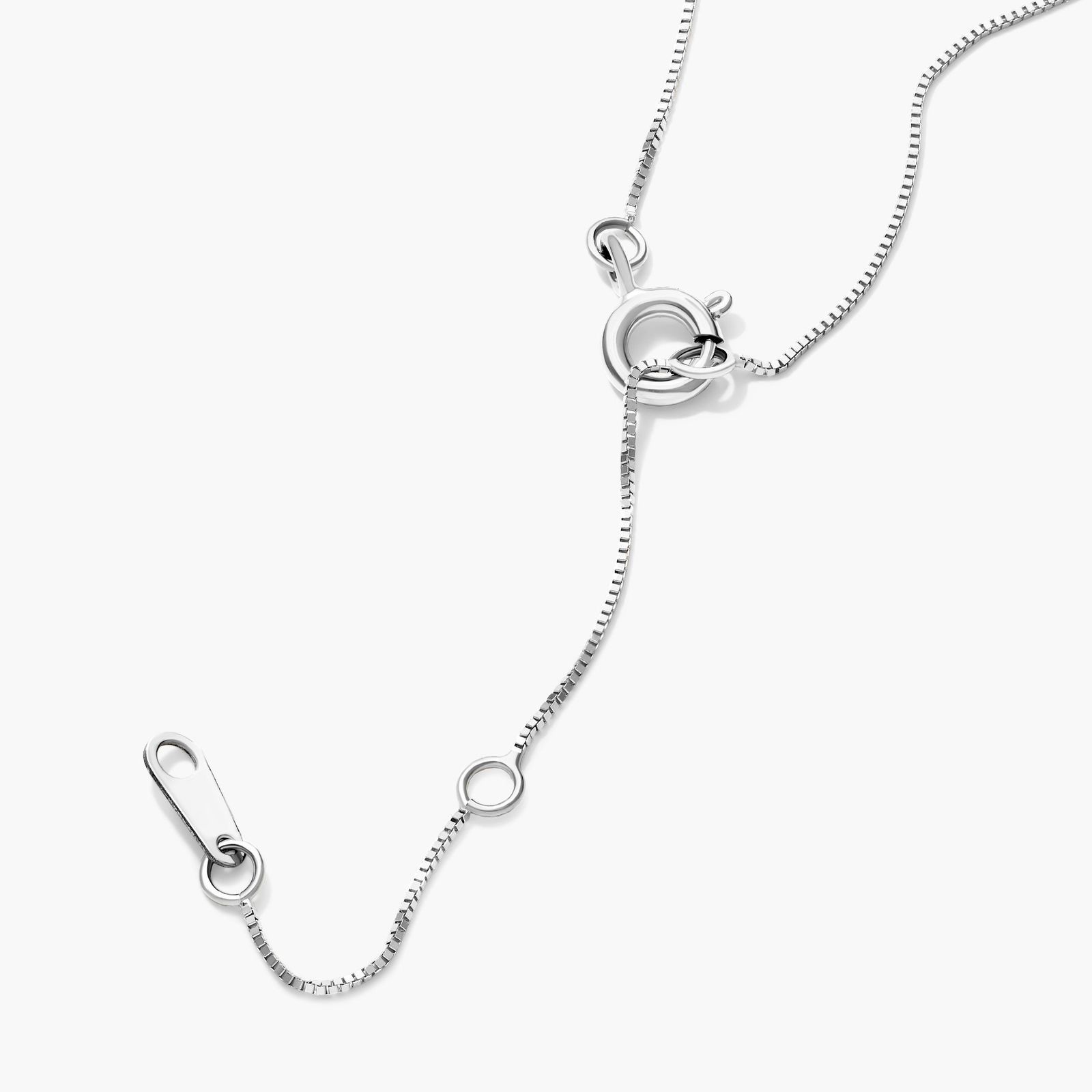 Lab-Grown Diamond Open Circle Pendant Necklace In 14K White Gold