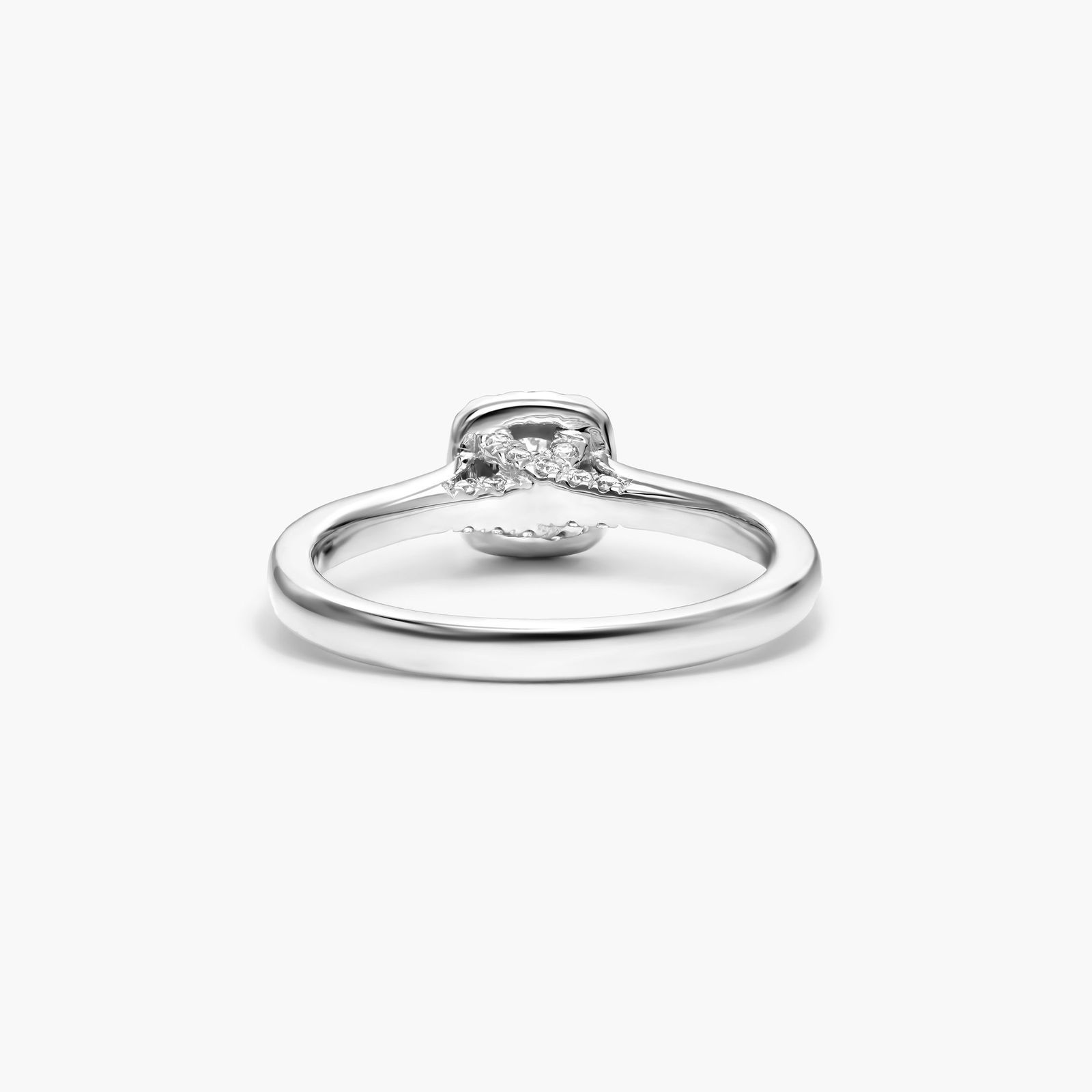 Cushion Cut Halo Lab-Grown Diamond Ring In 14K White Gold