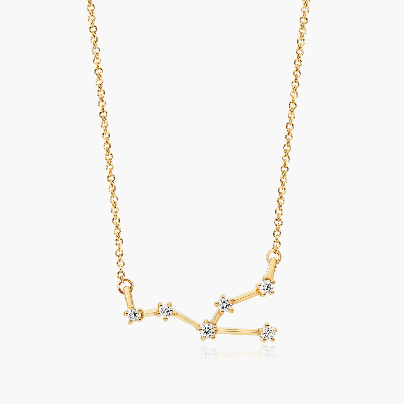 Lab-Grown Diamond Taurus Constellation Necklace In 14K Yellow Gold
