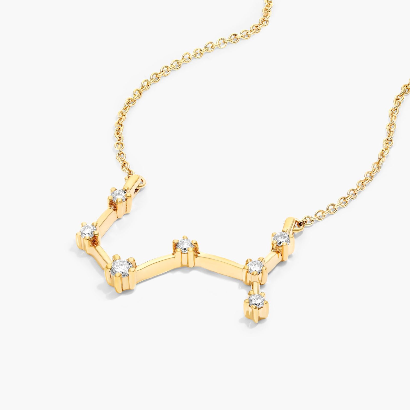 Lab-Grown Diamond Scorpio Constellation Necklace In 14K Yellow Gold