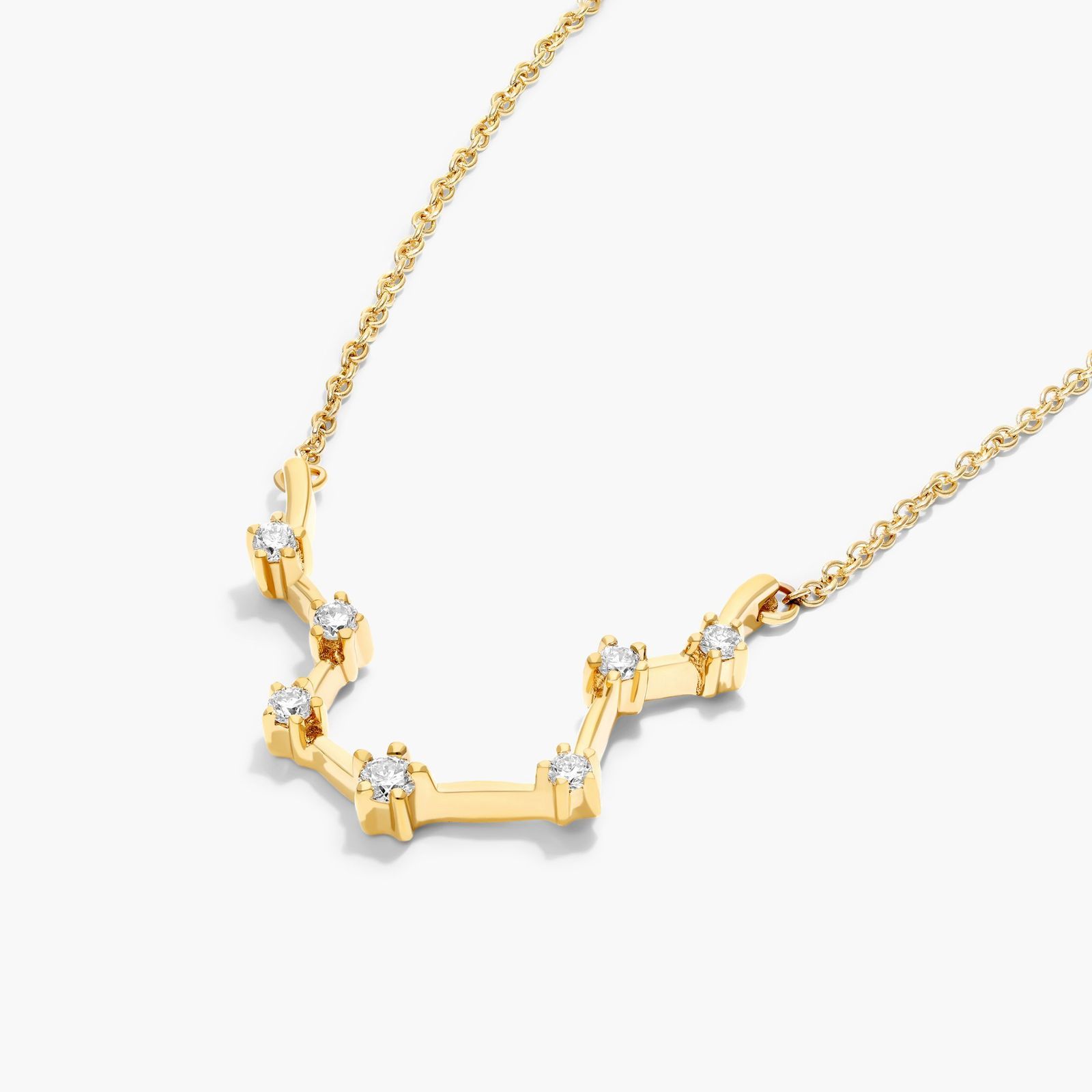 Lab-Grown Diamond Aquarius Constellation Necklace In 14K Yellow Gold