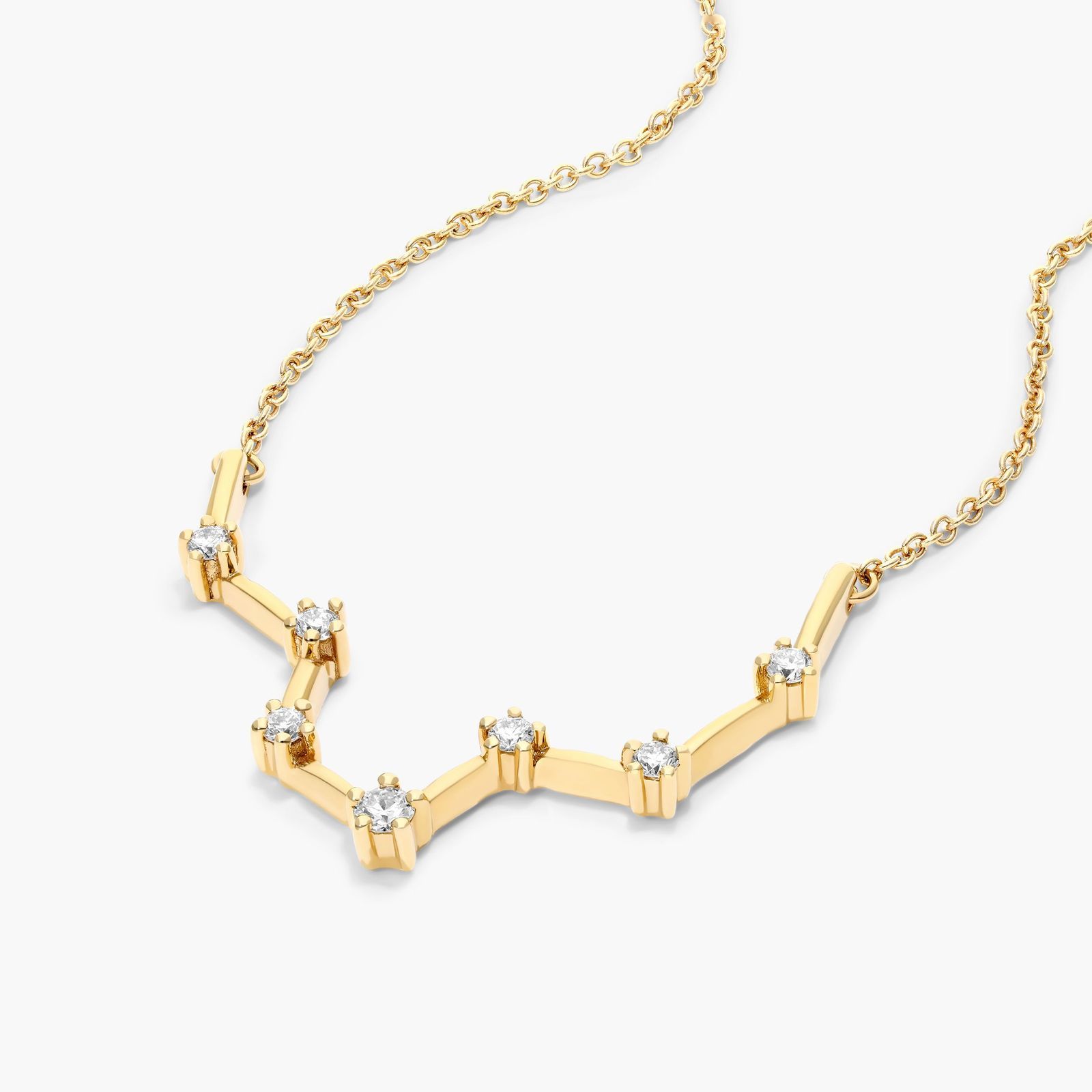 Lab-Grown Diamond Pisces Constellation Necklace In 14K Yellow Gold