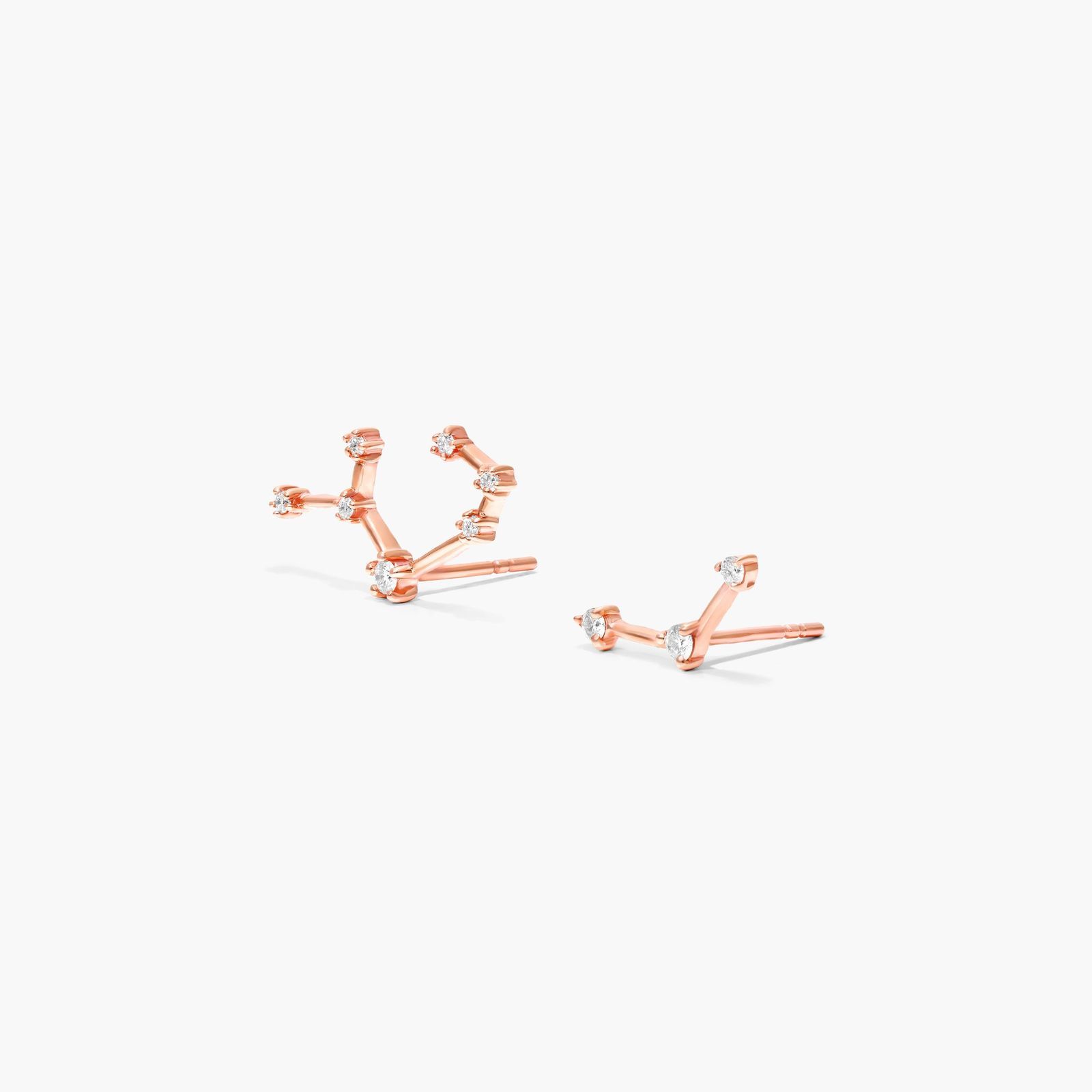 Sagittarius Constellation Lab-Grown Diamond Stud Earrings In 14K Rose Gold