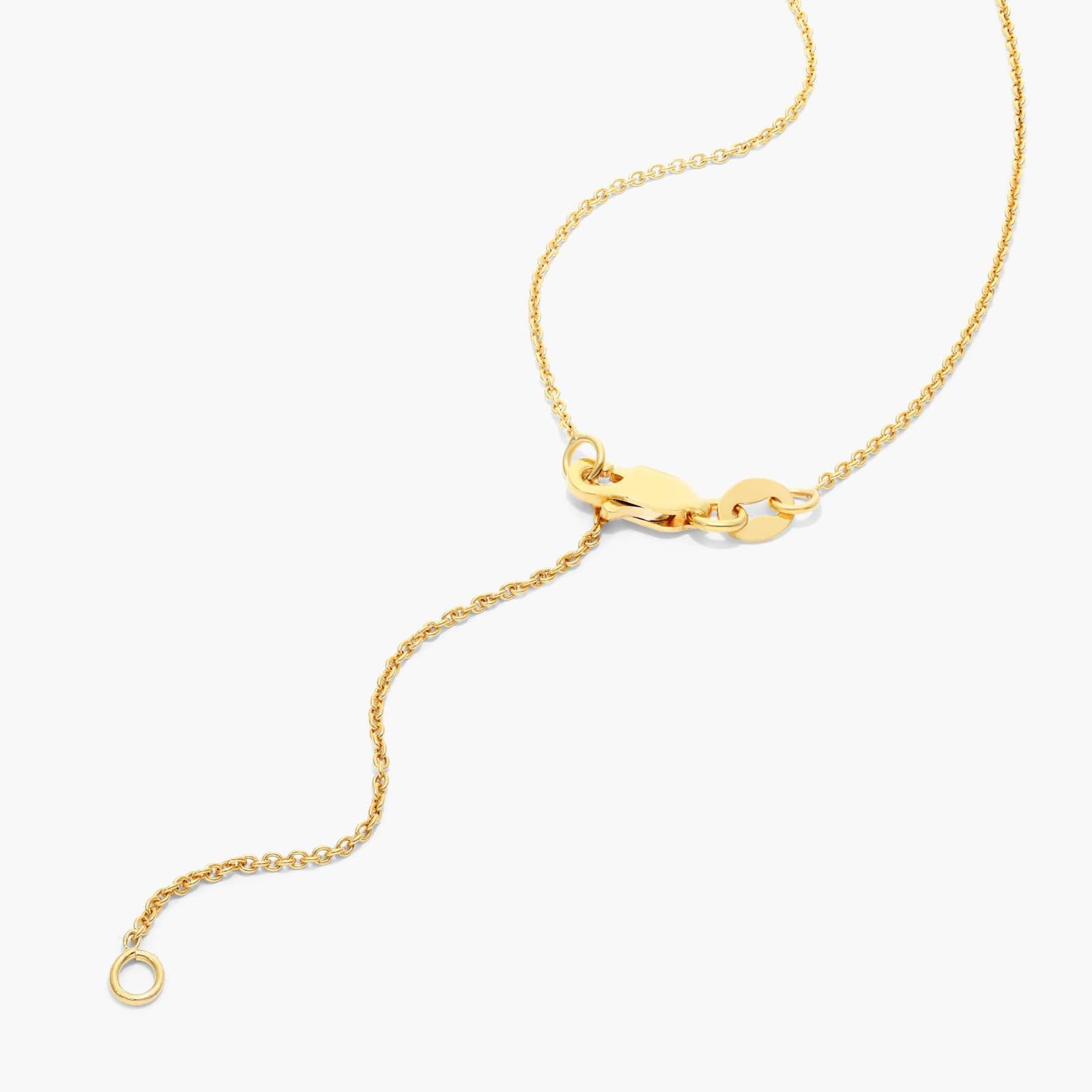 Moderne Cross Diamond Necklace In 14K Yellow Gold
