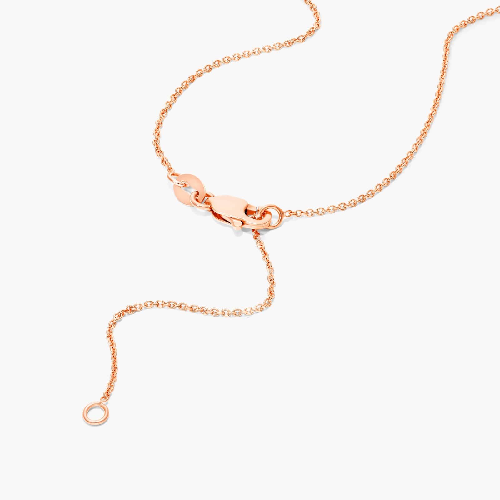 Diamond Pendant Necklace With Round Diamonds In 14K Rose Gold