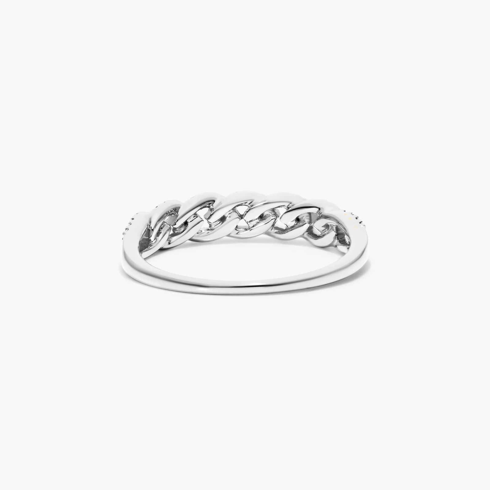 Marquise Link Diamond Ring In 14K White Gold