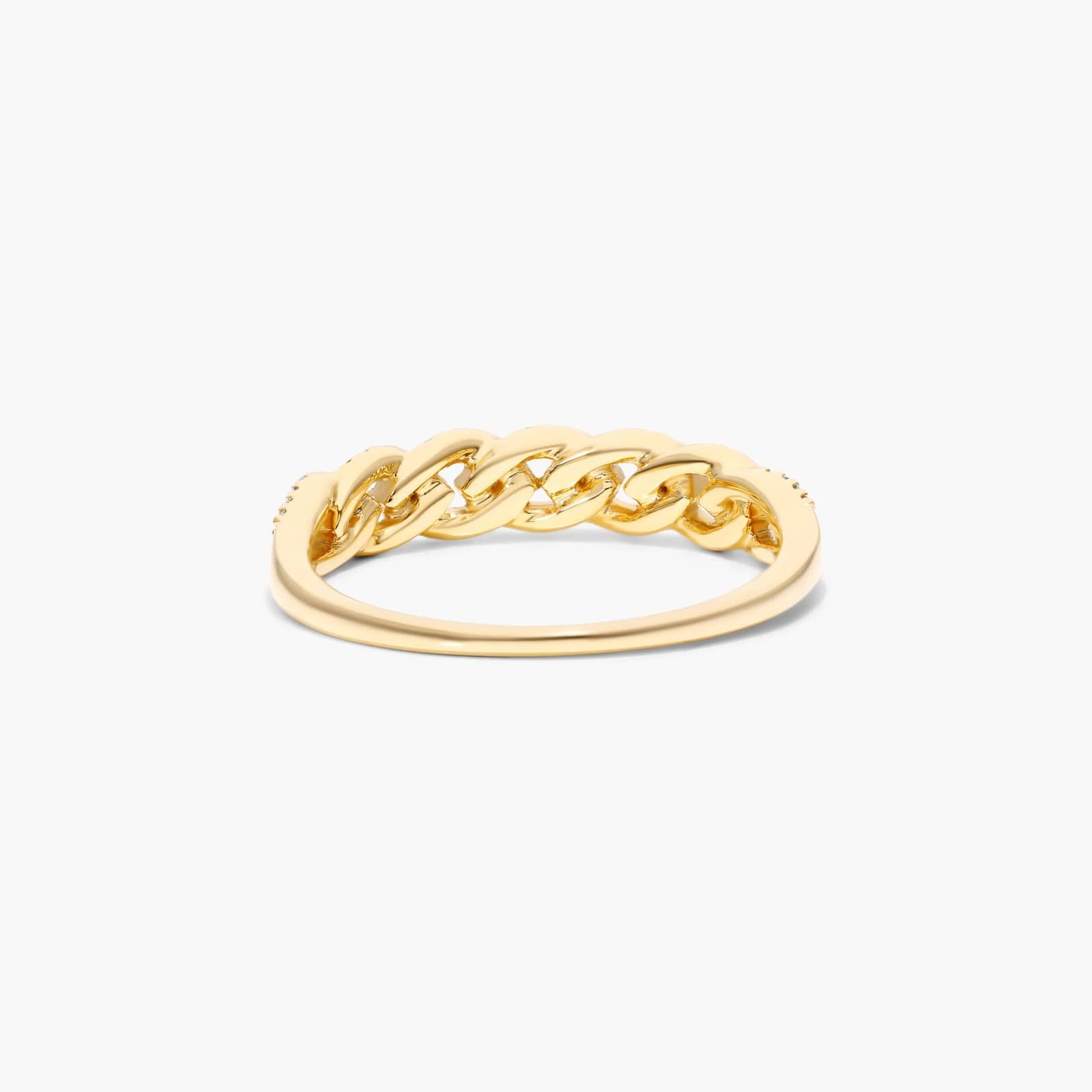 Marquise Link Diamond Ring In 14K Yellow Gold