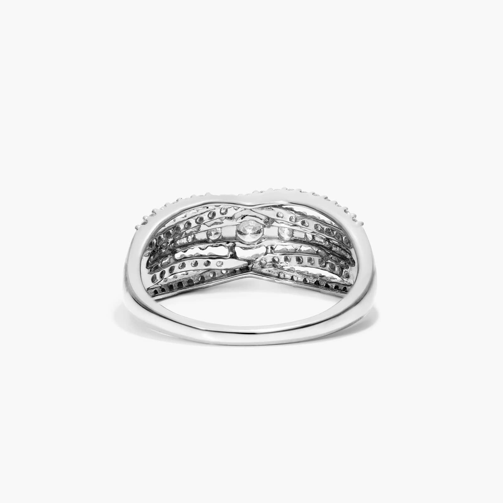Multi-Row Diamond Ring In 14K White Gold