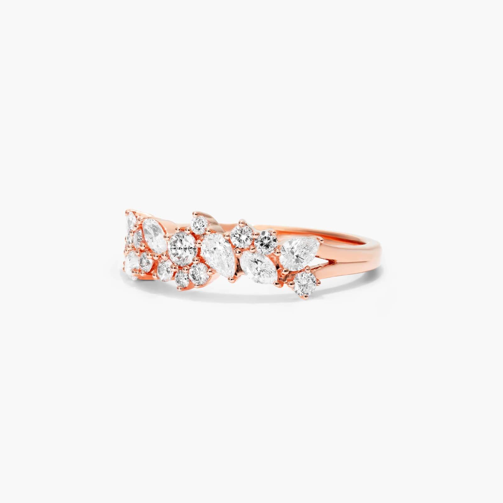 Whimsical Scatter Diamond Ring In 14K Rose Gold