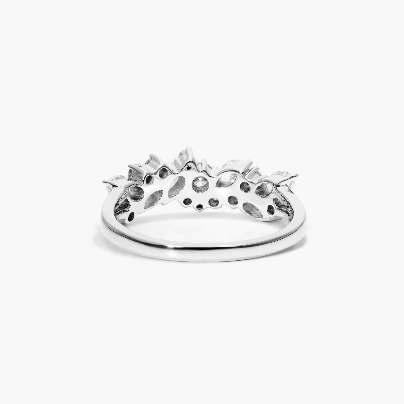 Whimsical Scatter Diamond Ring In 14K White Gold