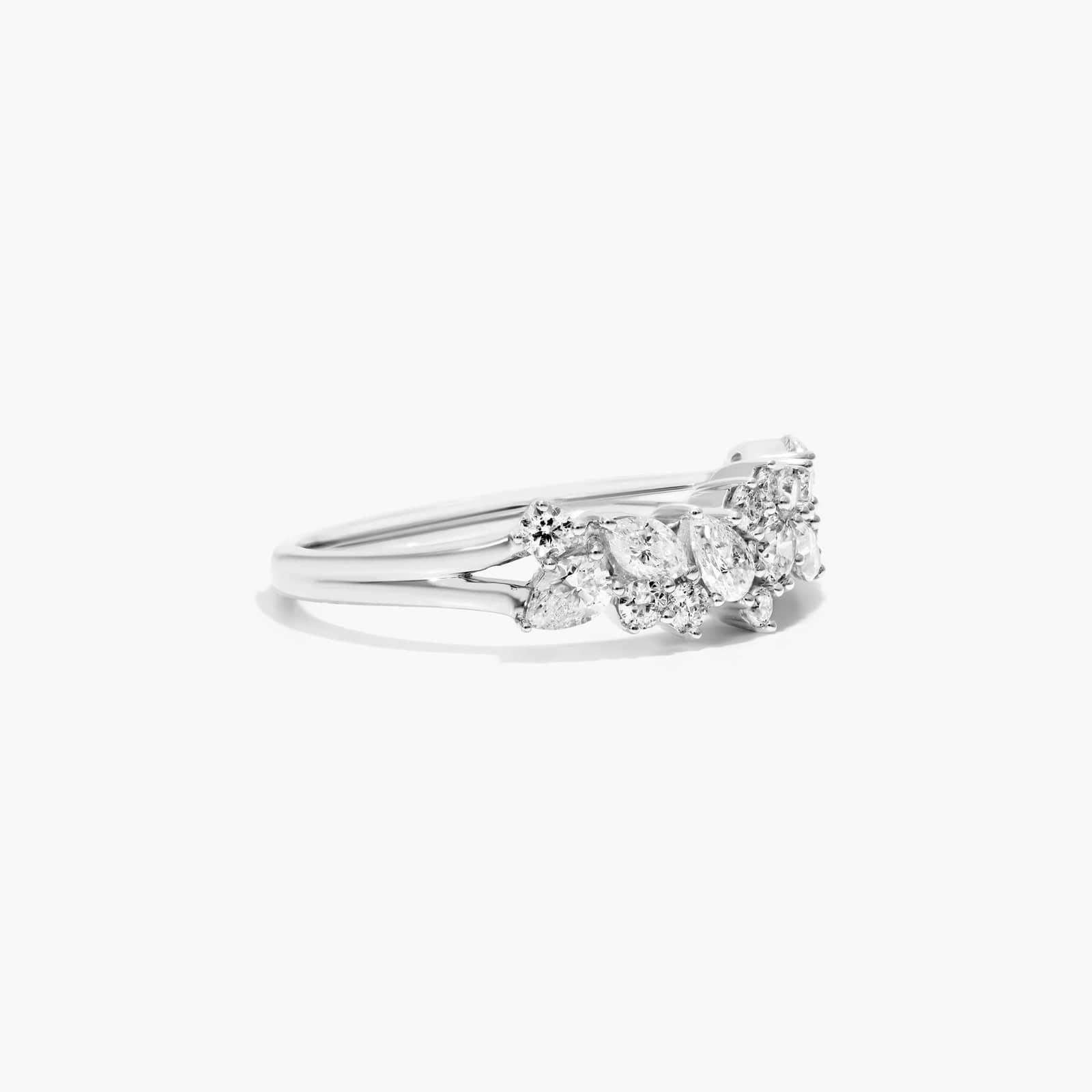Whimsical Scatter Diamond Ring In 14K White Gold