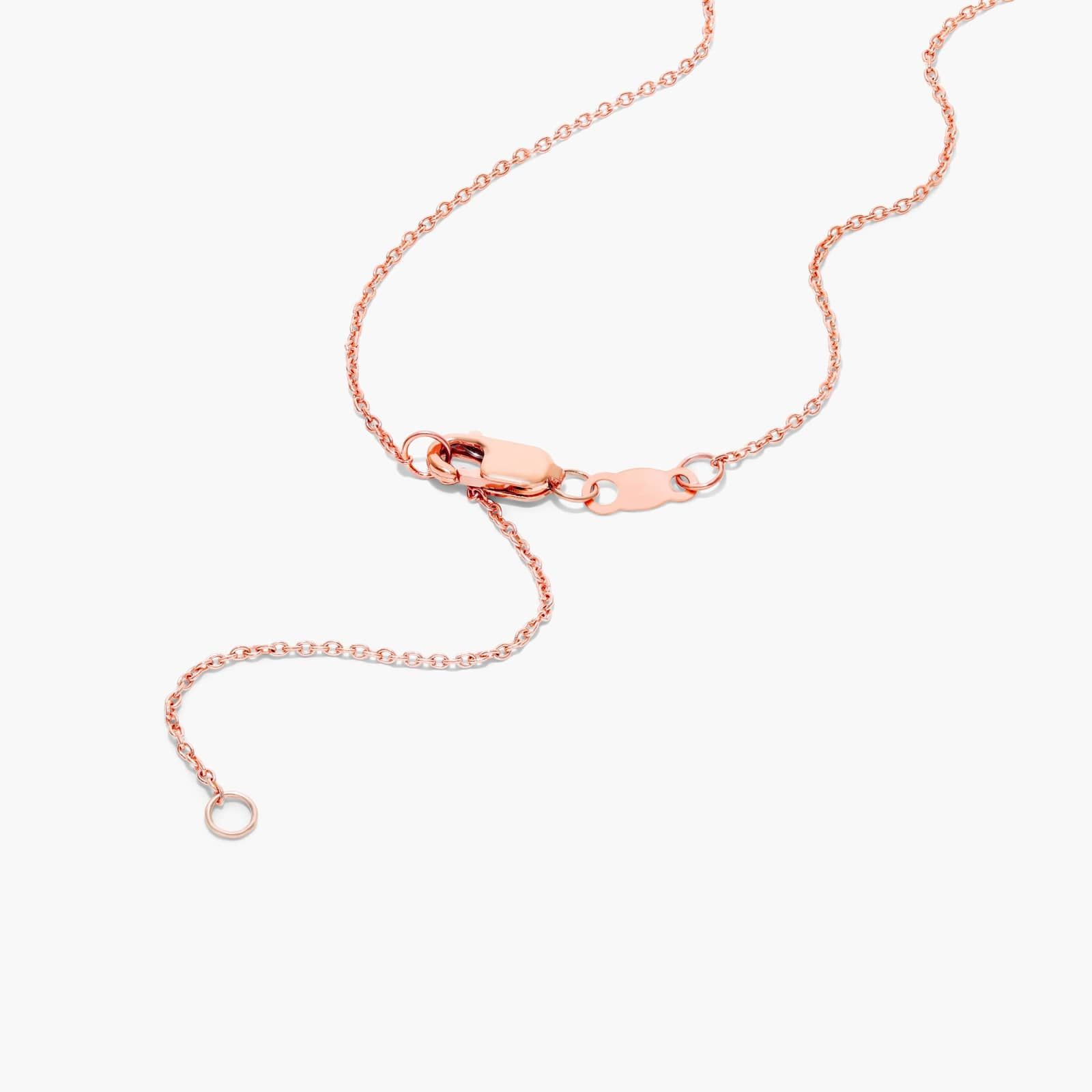 Octagonal Frame Diamond Solitaire Pendant In 14K Rose Gold