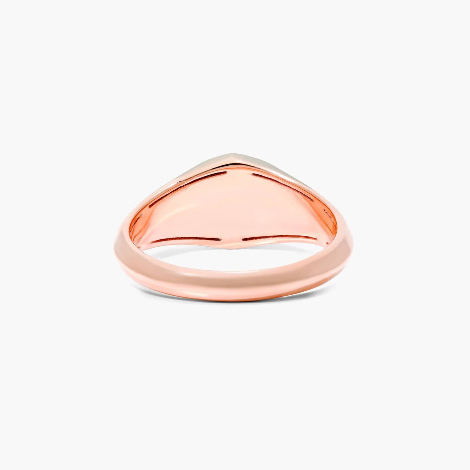 Octagonal Frame Solitaire Diamond Ring In 14K Rose Gold