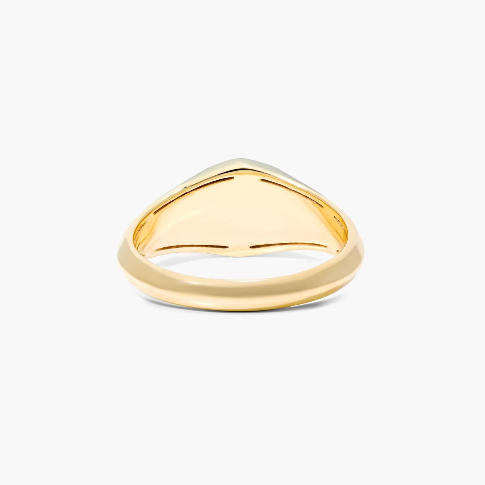 Octagonal Frame Solitaire Diamond Ring In 14K Yellow Gold