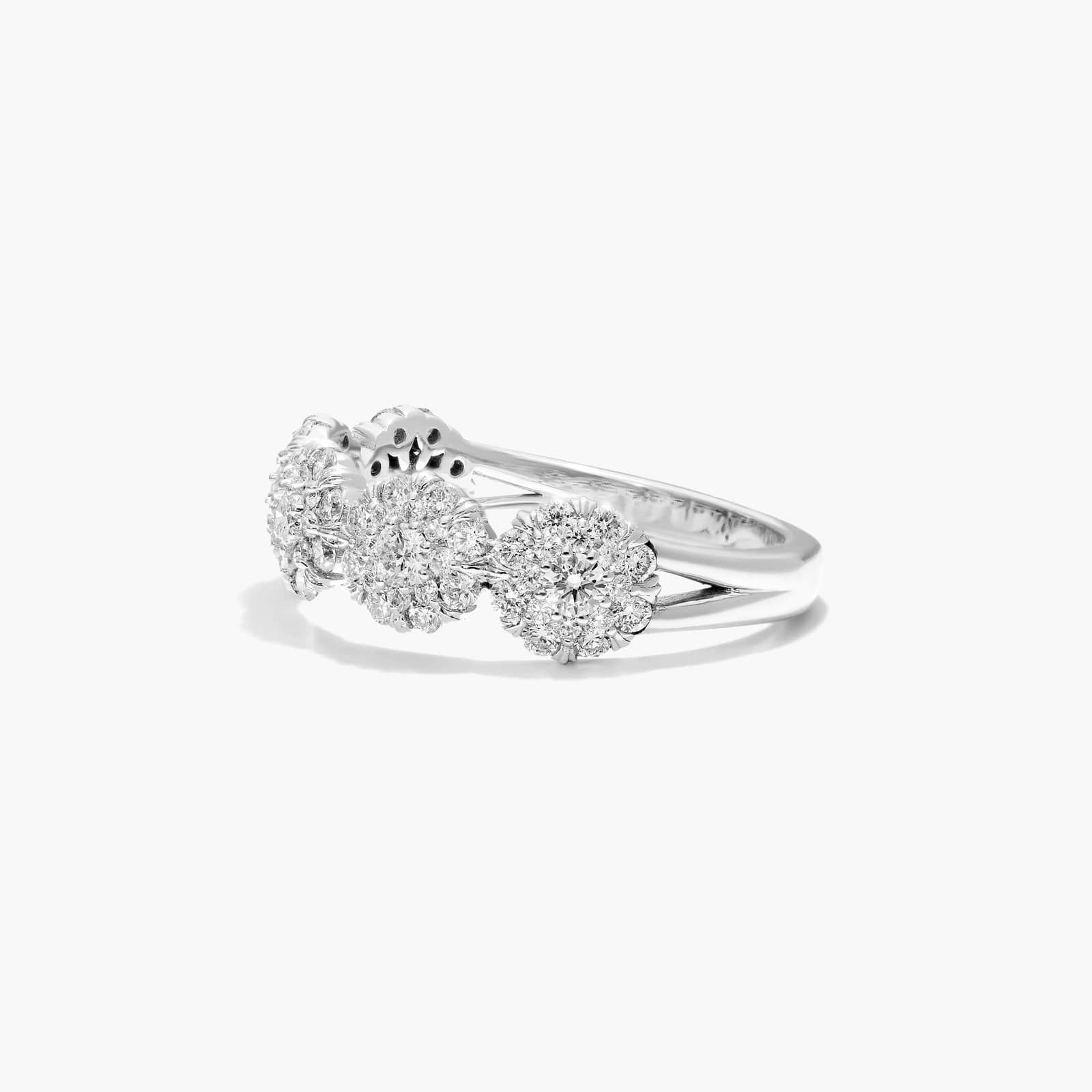 Lab-Grown Diamond Peony Ring In 14K White Gold