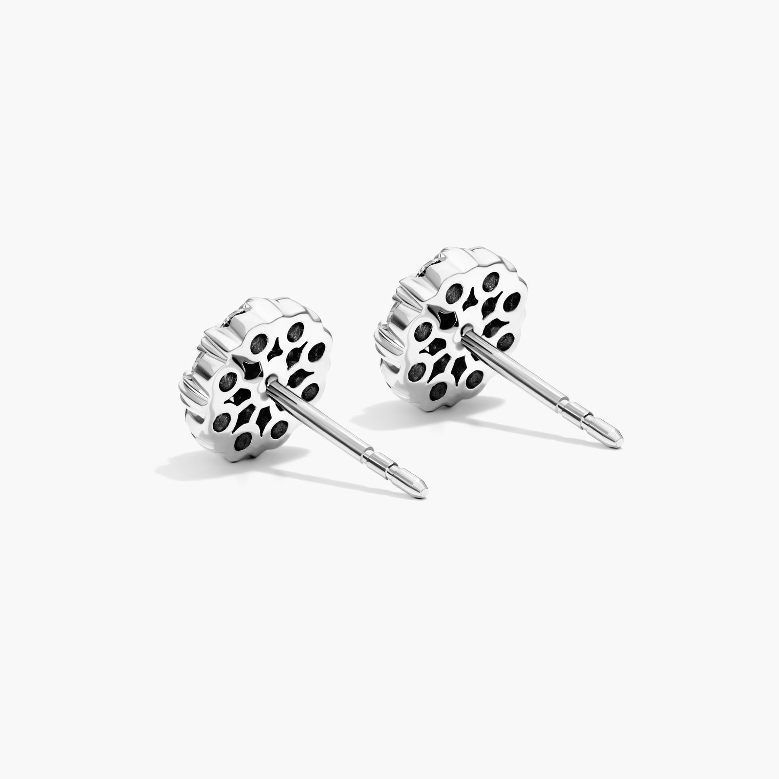 Peony Diamond Stud Earrings With Lab-Grown Diamonds In 14K White Gold