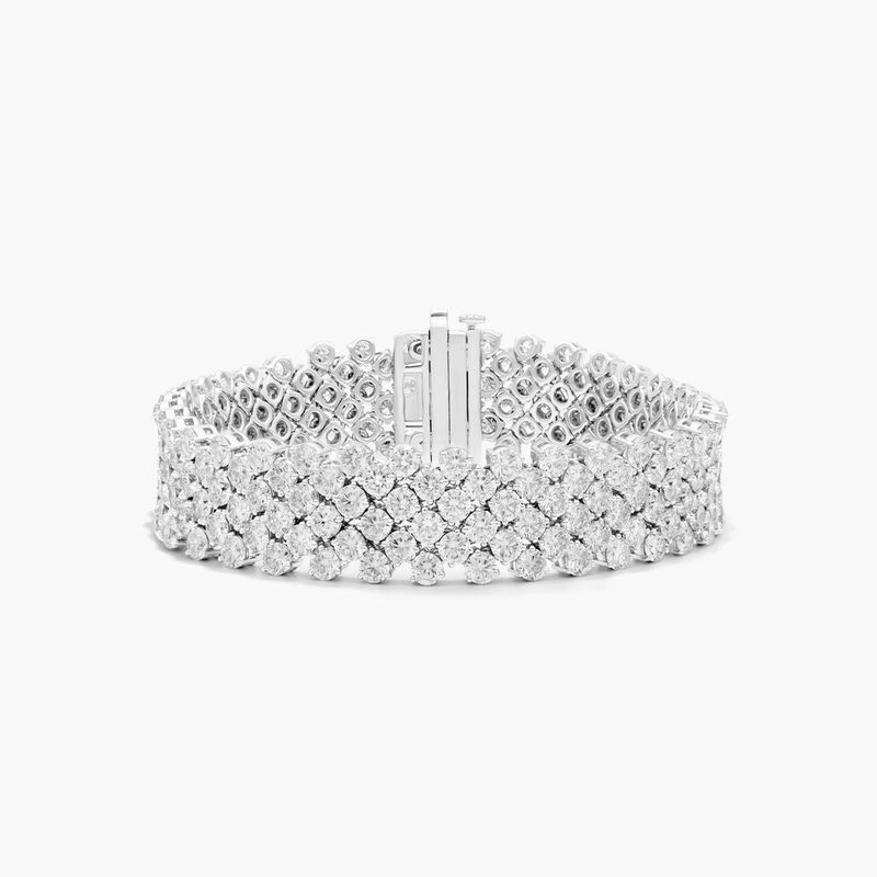 Mesh Lab-Grown Diamond Bracelet In 14K White Gold