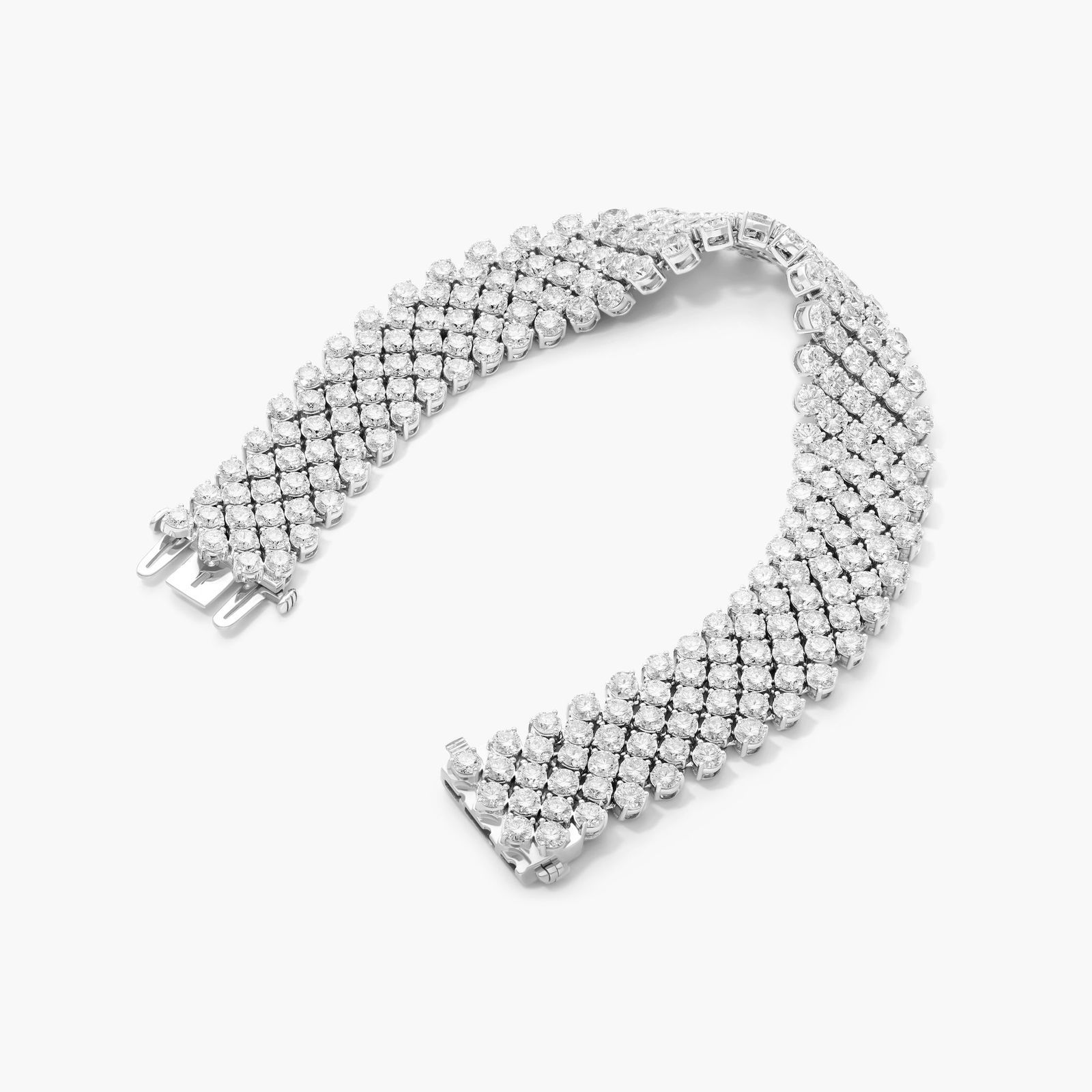 Mesh Lab-Grown Diamond Bracelet In 14K White Gold