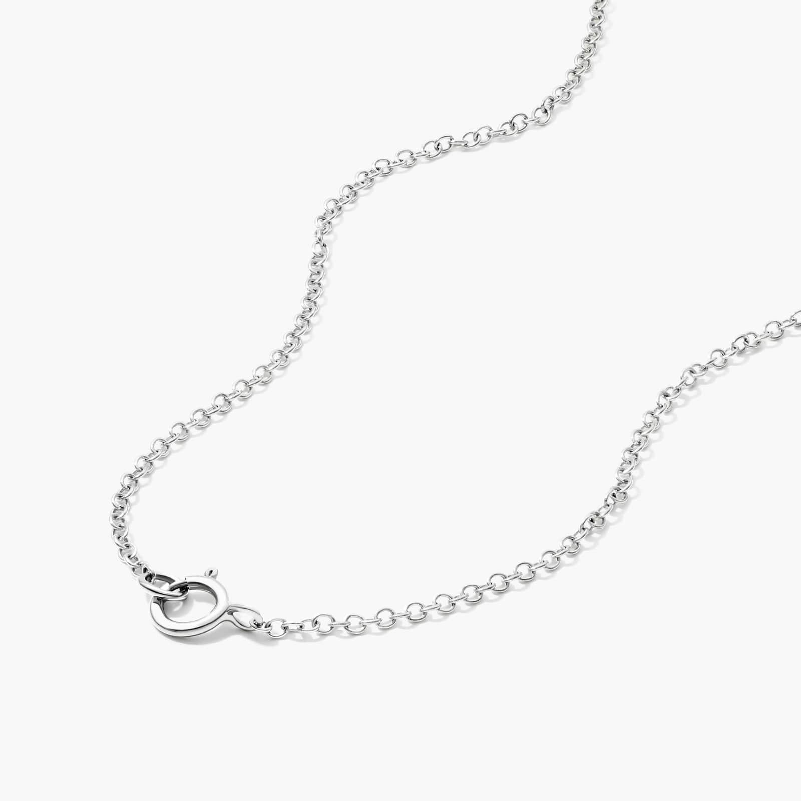 Beaming Baguette Oval Necklace With Baguette Cut Diamonds In 14K White Gold