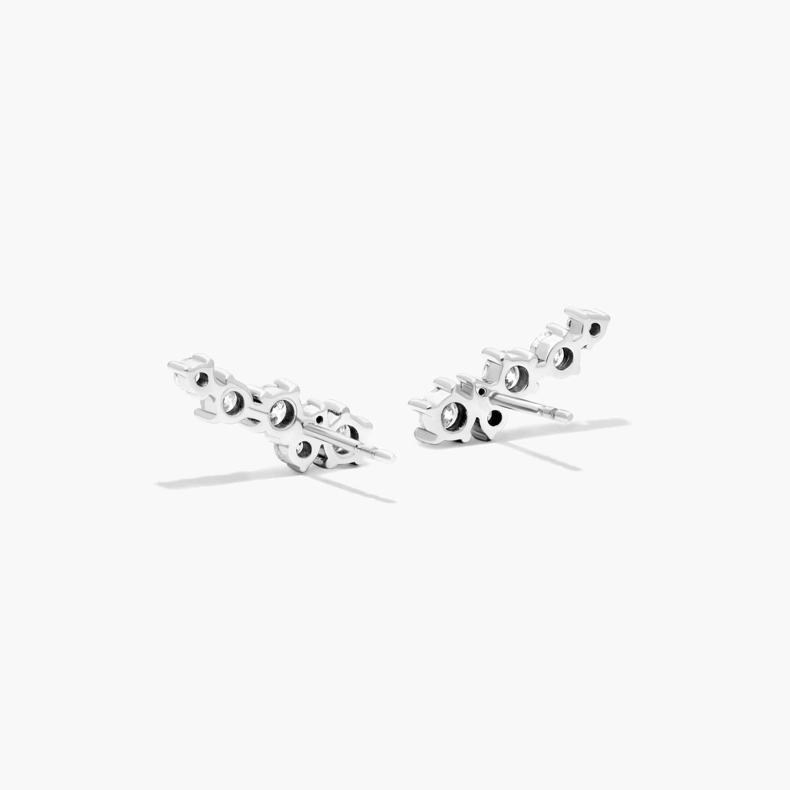 Cosmos Lab-Grown Diamond Climber Earrings In 14K White Gold