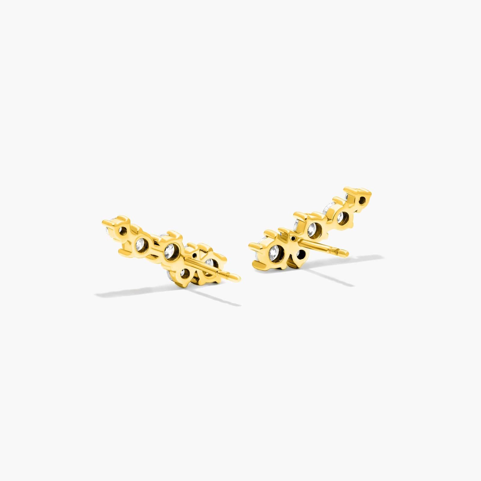 Cosmos Lab-Grown Diamond Climber Earrings In 14K Yellow Gold