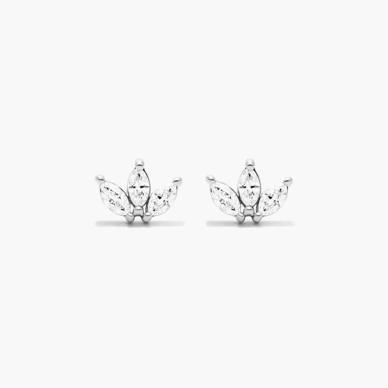 Azalea Lab-Grown Diamond Stud Earrings In 14K White Gold
