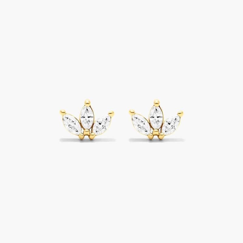 Azalea Lab-Grown Diamond Stud Earrings In 14K Yellow Gold