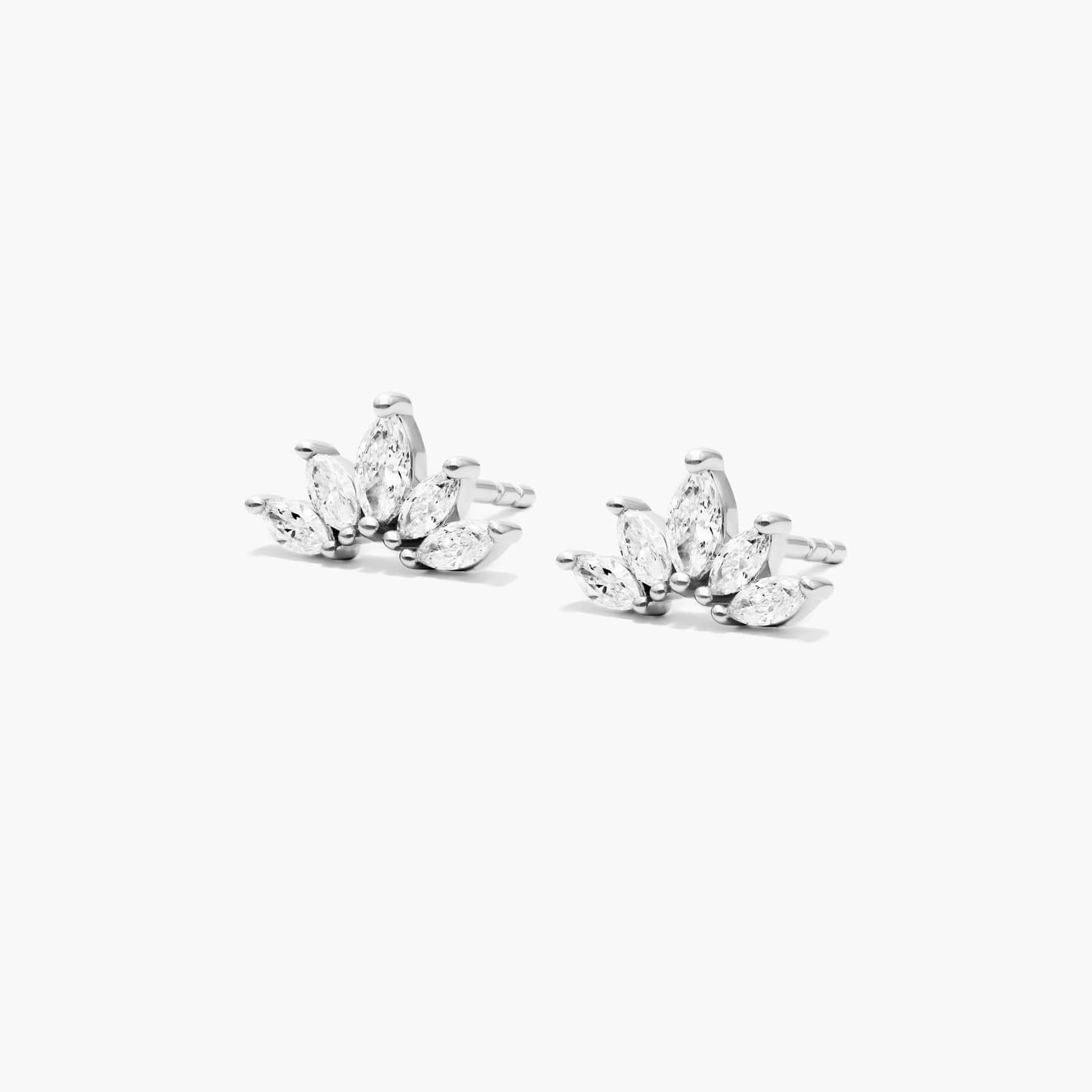 Wildflower Lab-Grown Diamond Stud Earrings In 14K White Gold
