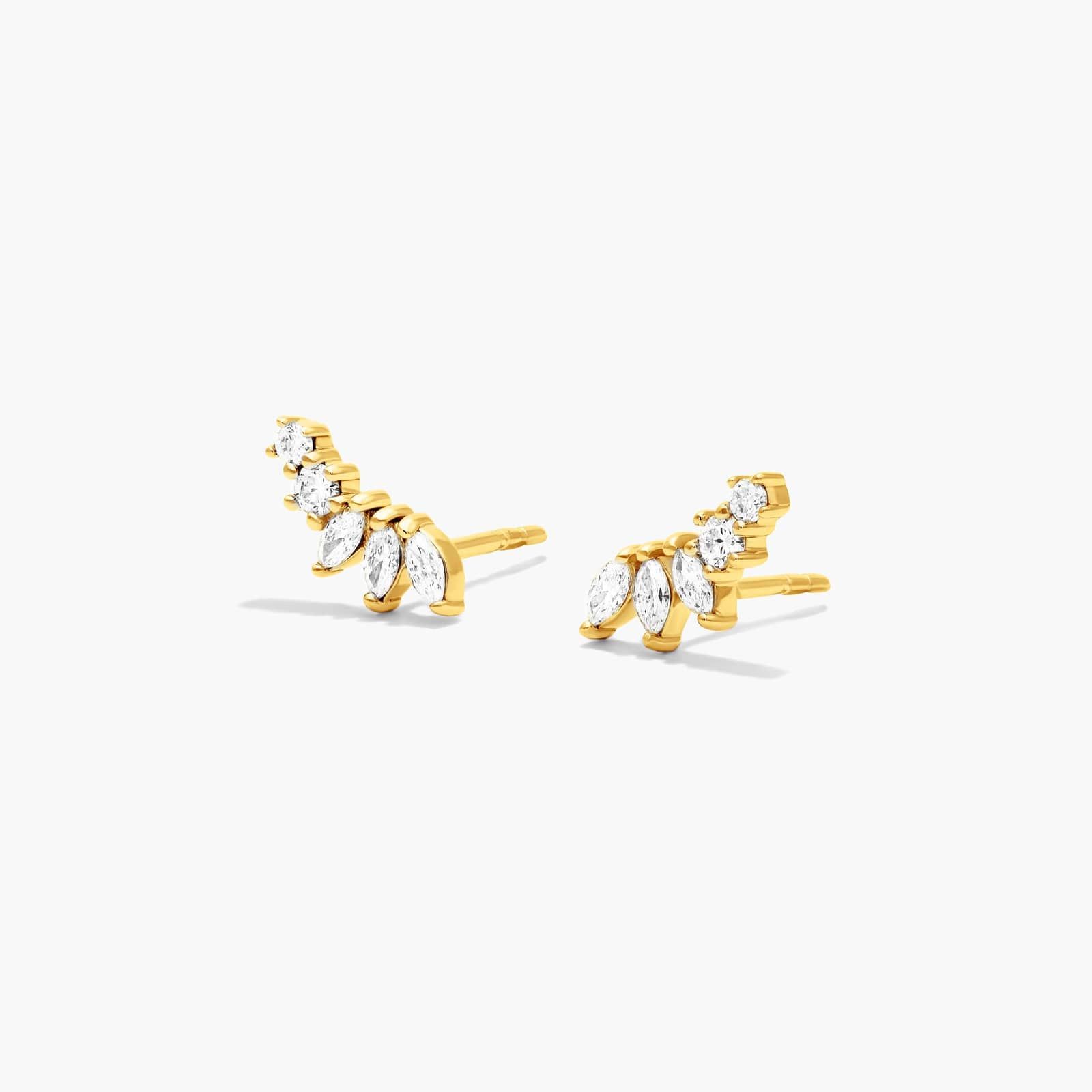 Ivy Lab-Grown Diamond Climber Earrings In 14K Yellow Gold