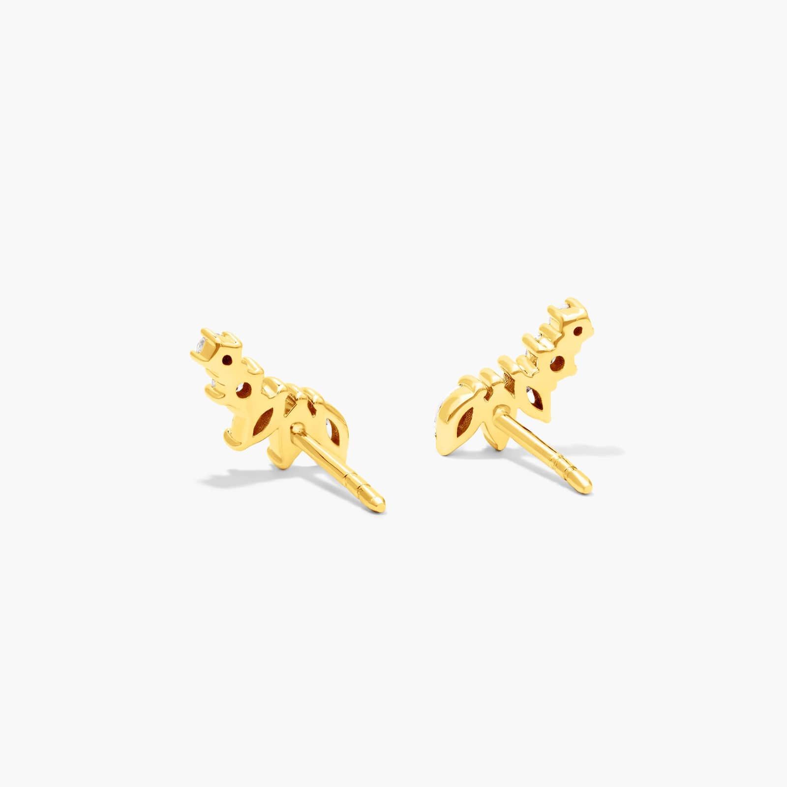 Ivy Lab-Grown Diamond Climber Earrings In 14K Yellow Gold