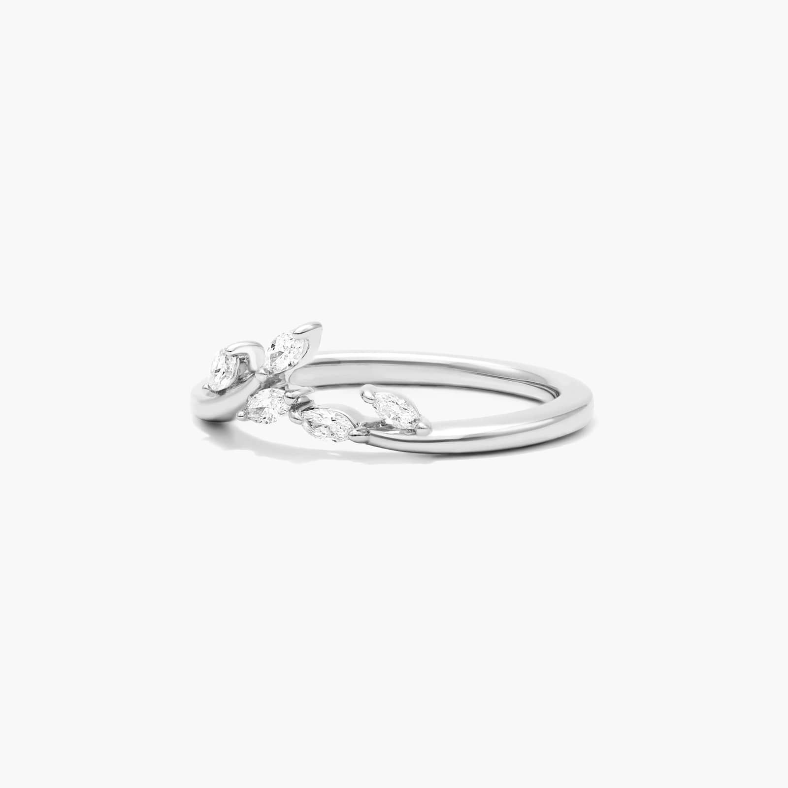 Blooming Leaves Lab-Grown Diamond Ring In 14K White Gold