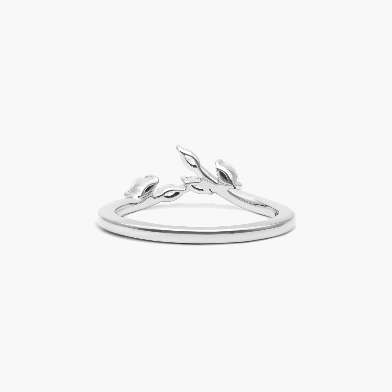 Blooming Leaves Lab-Grown Diamond Ring In 14K White Gold