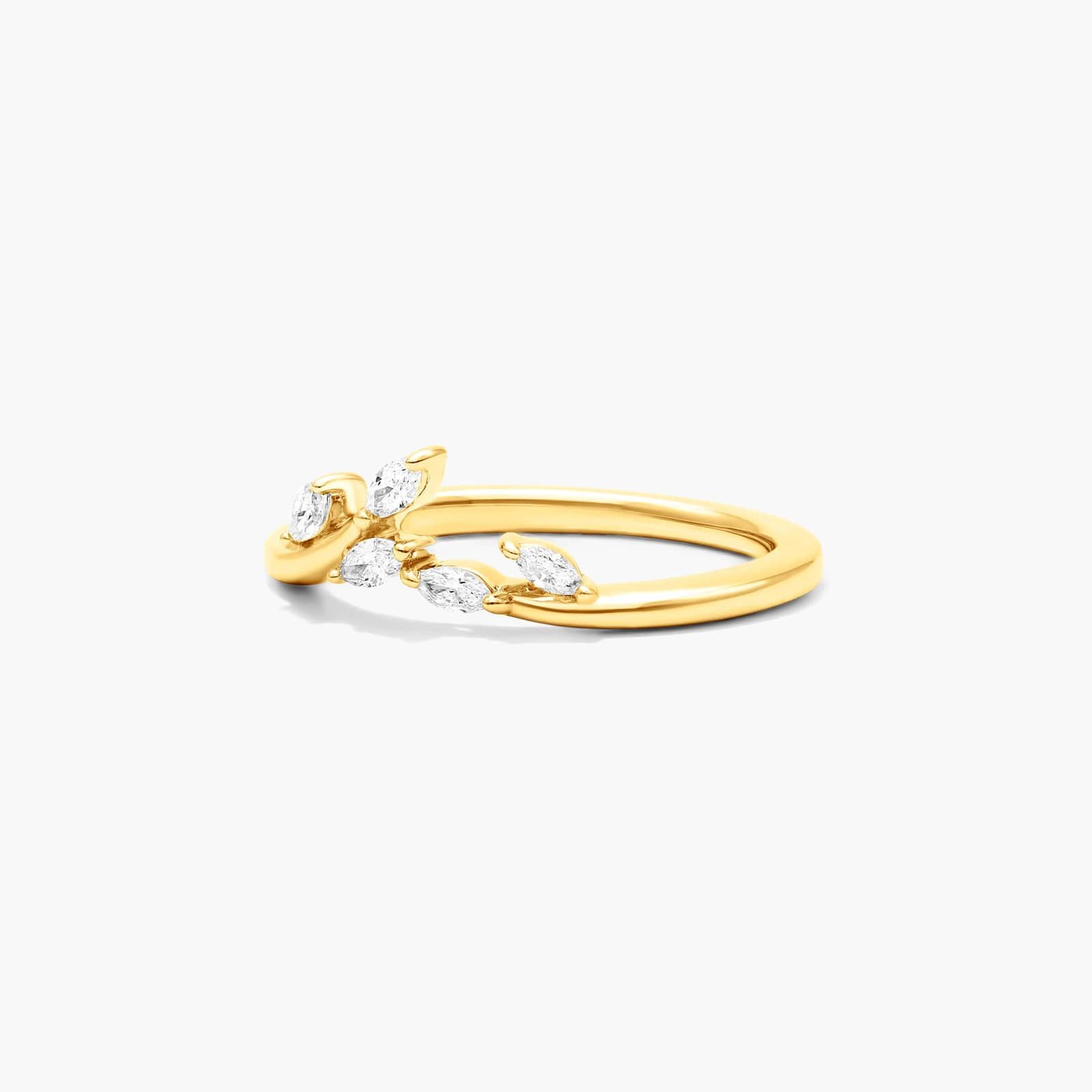 Blooming Leaves Lab-Grown Diamond Ring In 14K Yellow Gold