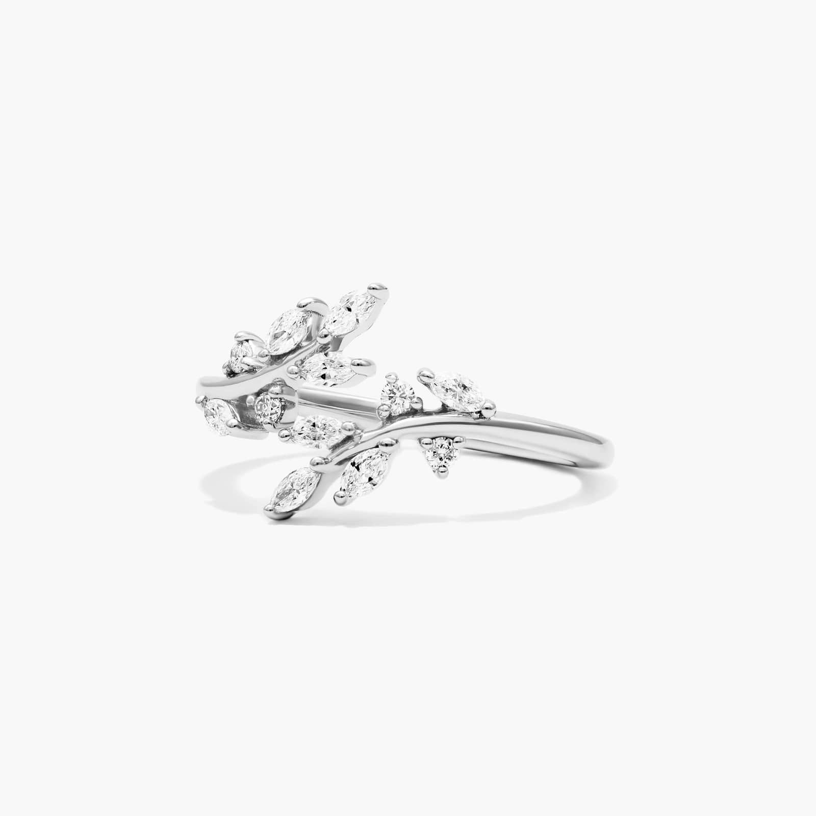 Ivy Bypass Lab-Grown Diamond Ring In 14K White Gold