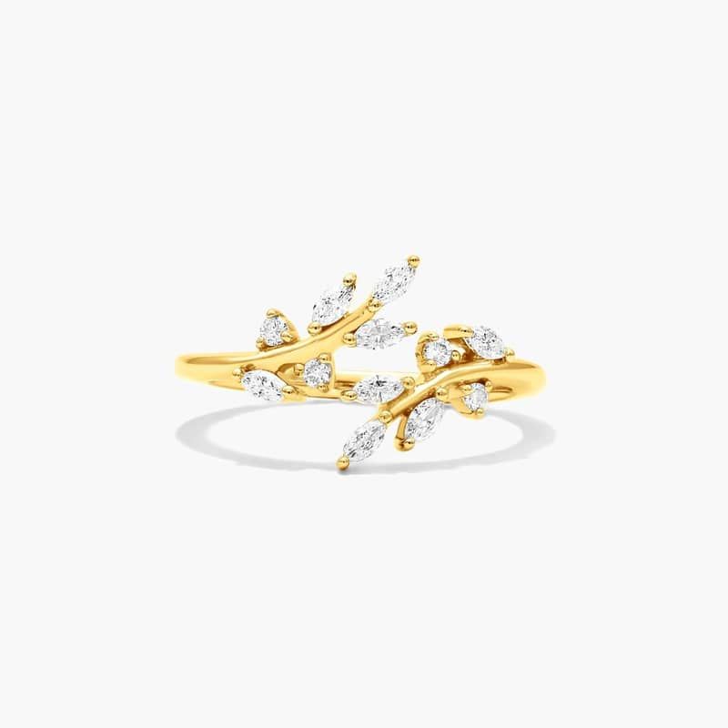 Ivy Bypass Lab-Grown Diamond Ring In 14K Yellow Gold