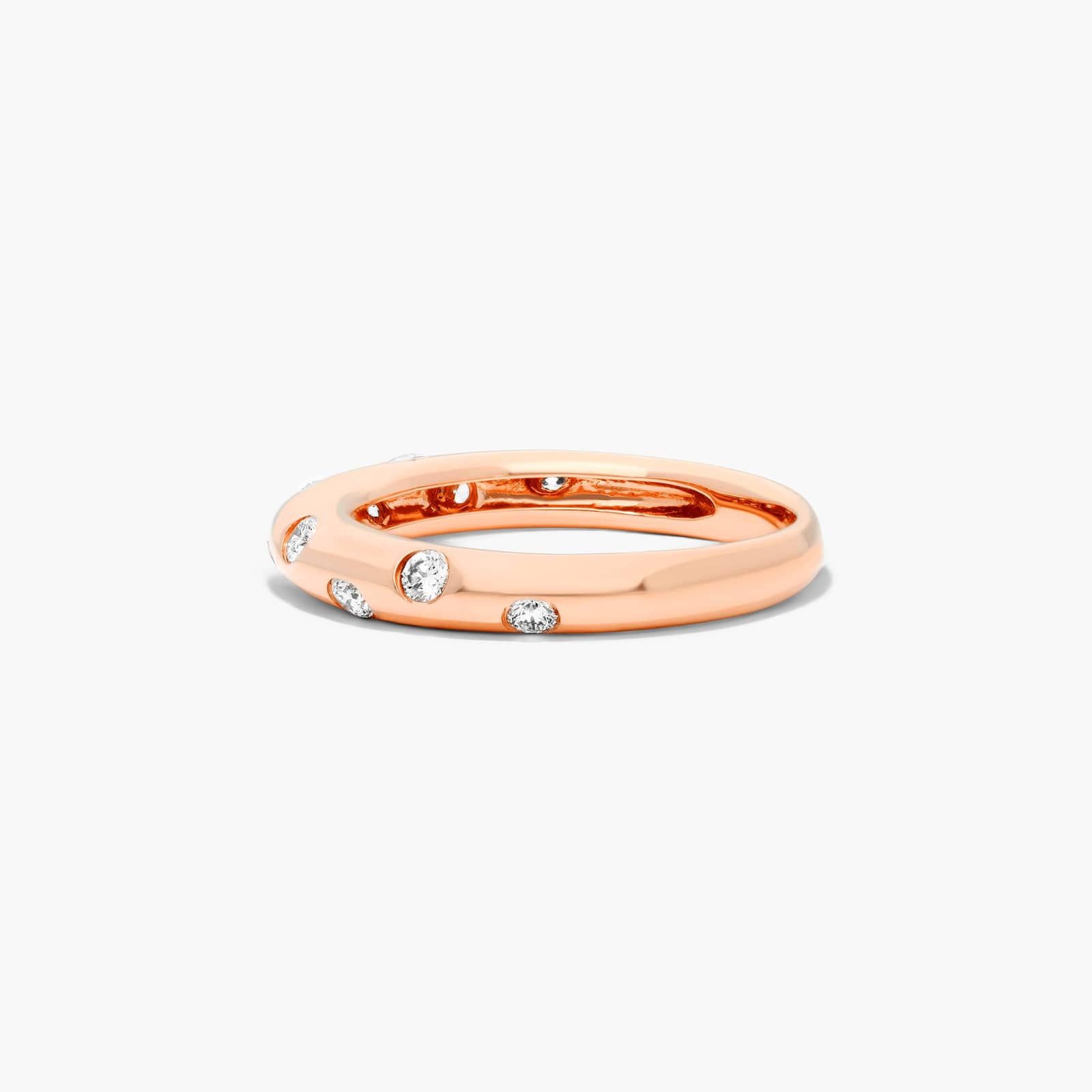 Speckled Diamond Ring In 14K Rose Gold
