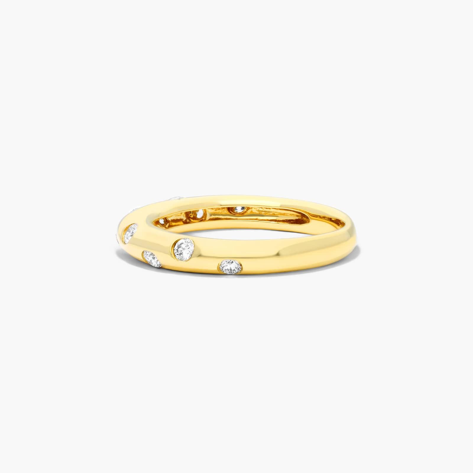 Speckled Diamond Ring In 14K Yellow Gold