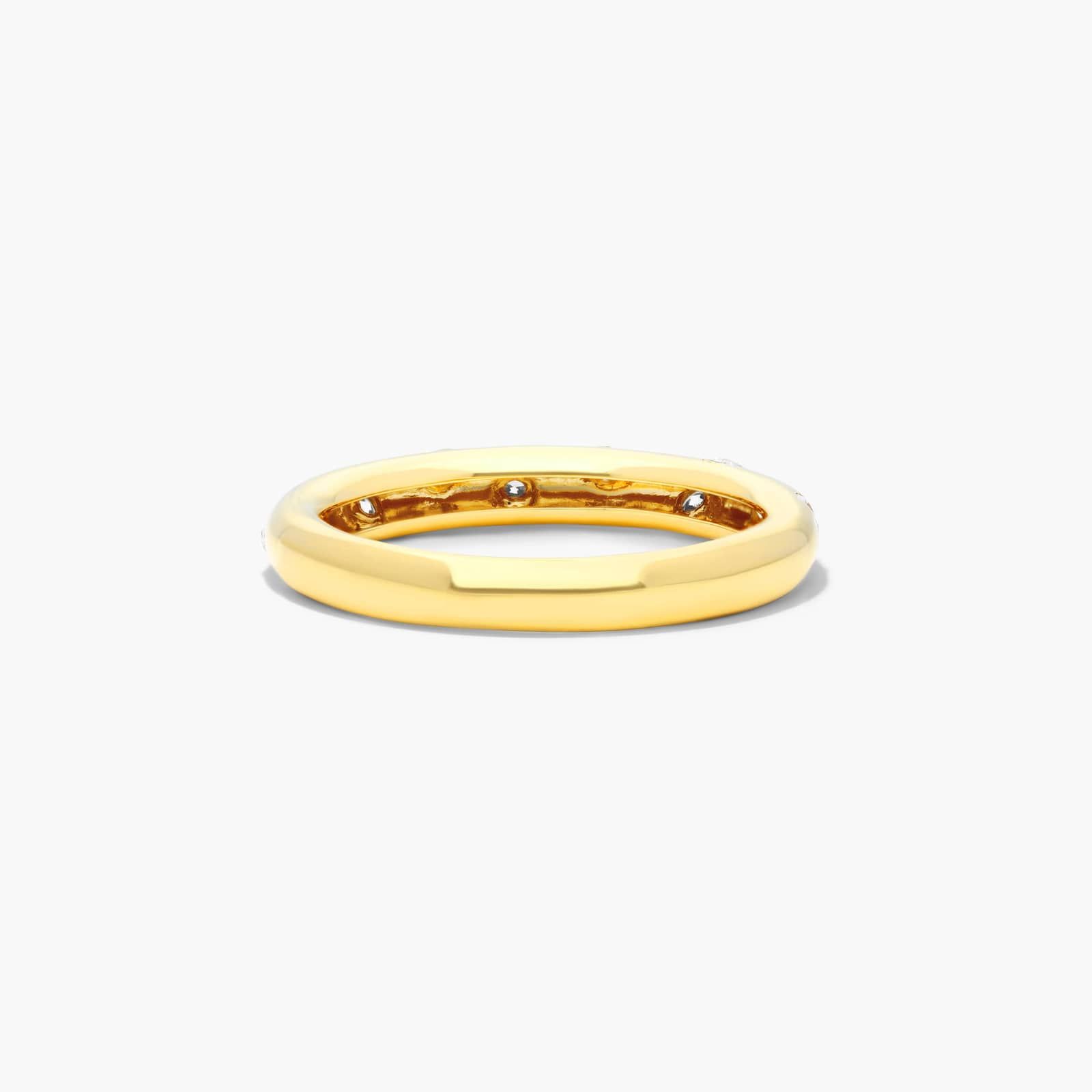Speckled Diamond Ring In 14K Yellow Gold